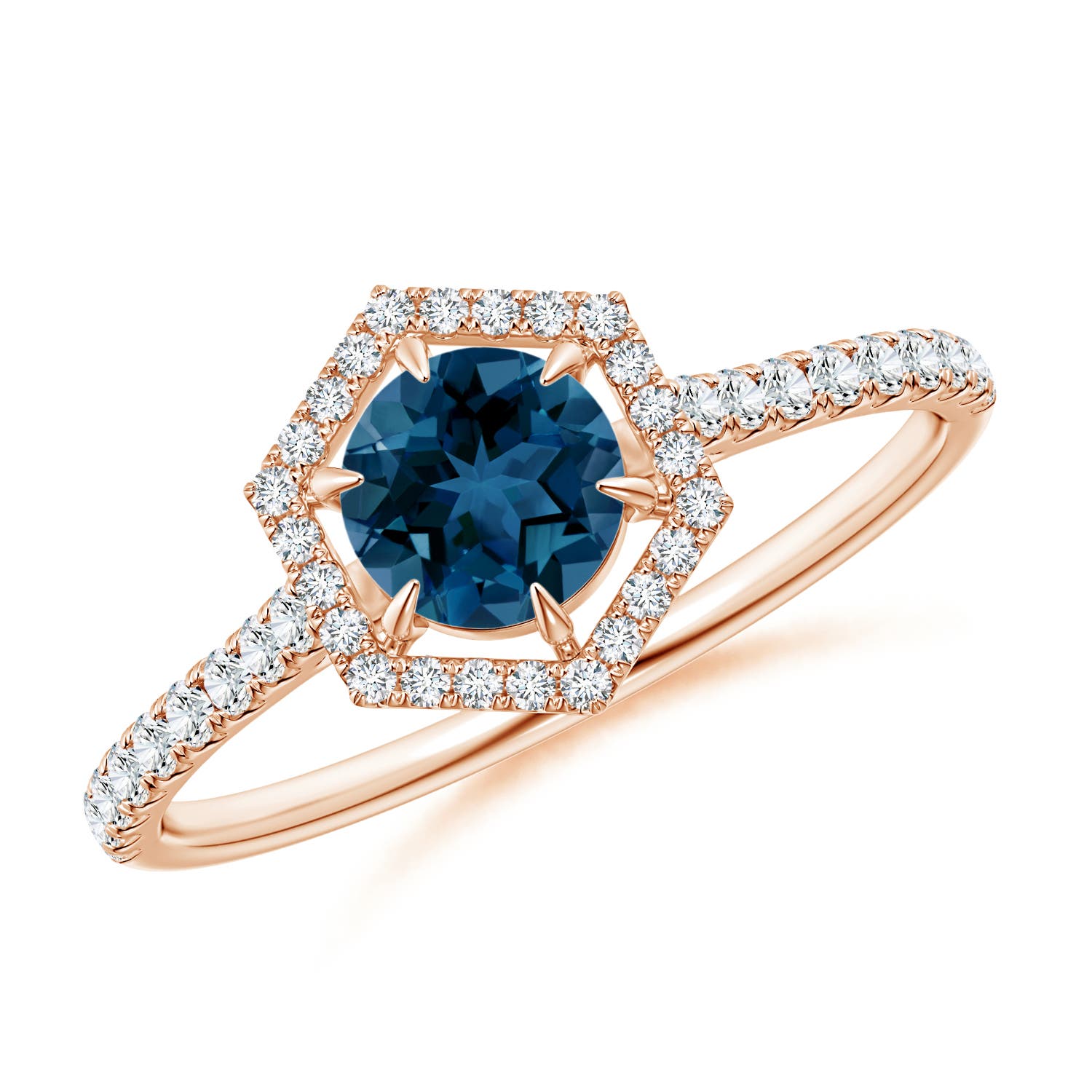 AAA - London Blue Topaz / 0.85 CT / 14 KT Rose Gold