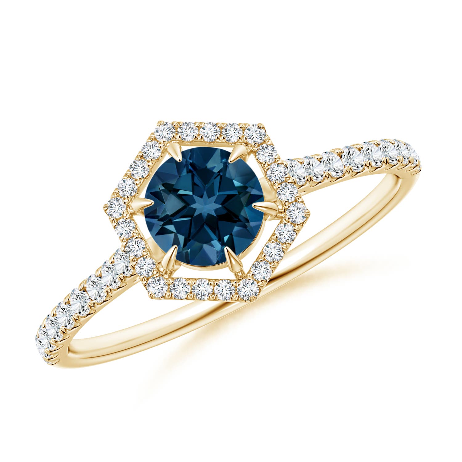 AAAA - London Blue Topaz / 0.85 CT / 14 KT Yellow Gold