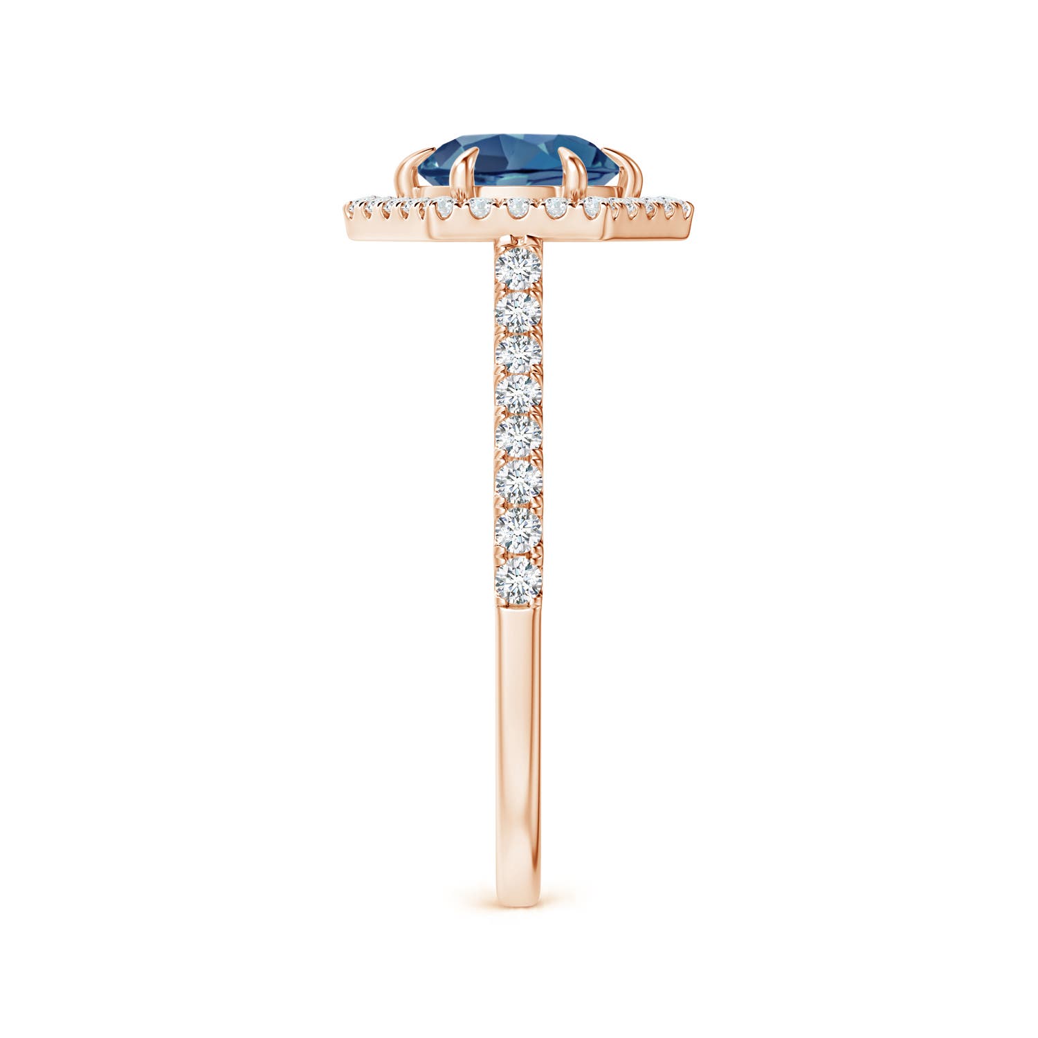 A - London Blue Topaz / 1.29 CT / 14 KT Rose Gold