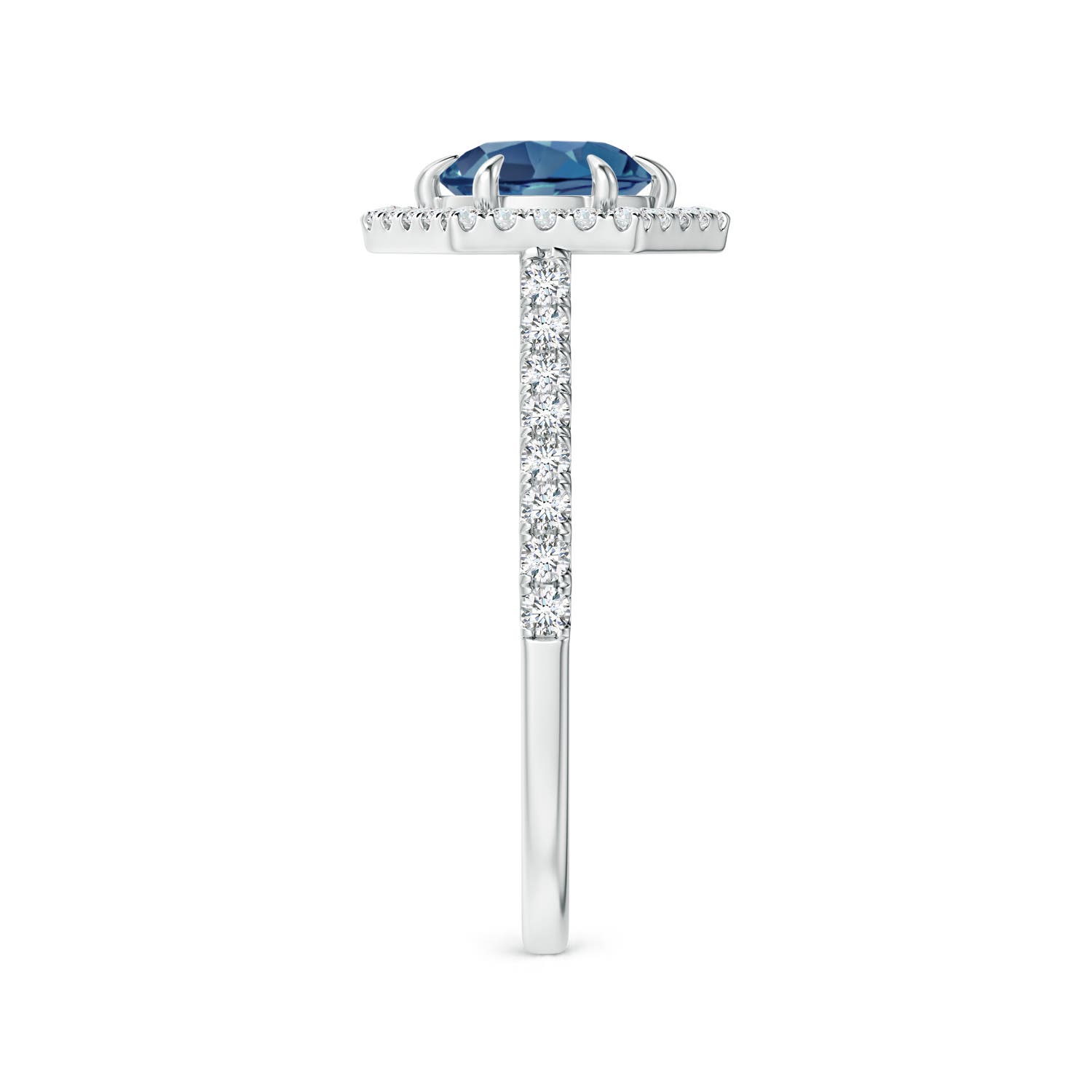 A - London Blue Topaz / 1.29 CT / 14 KT White Gold