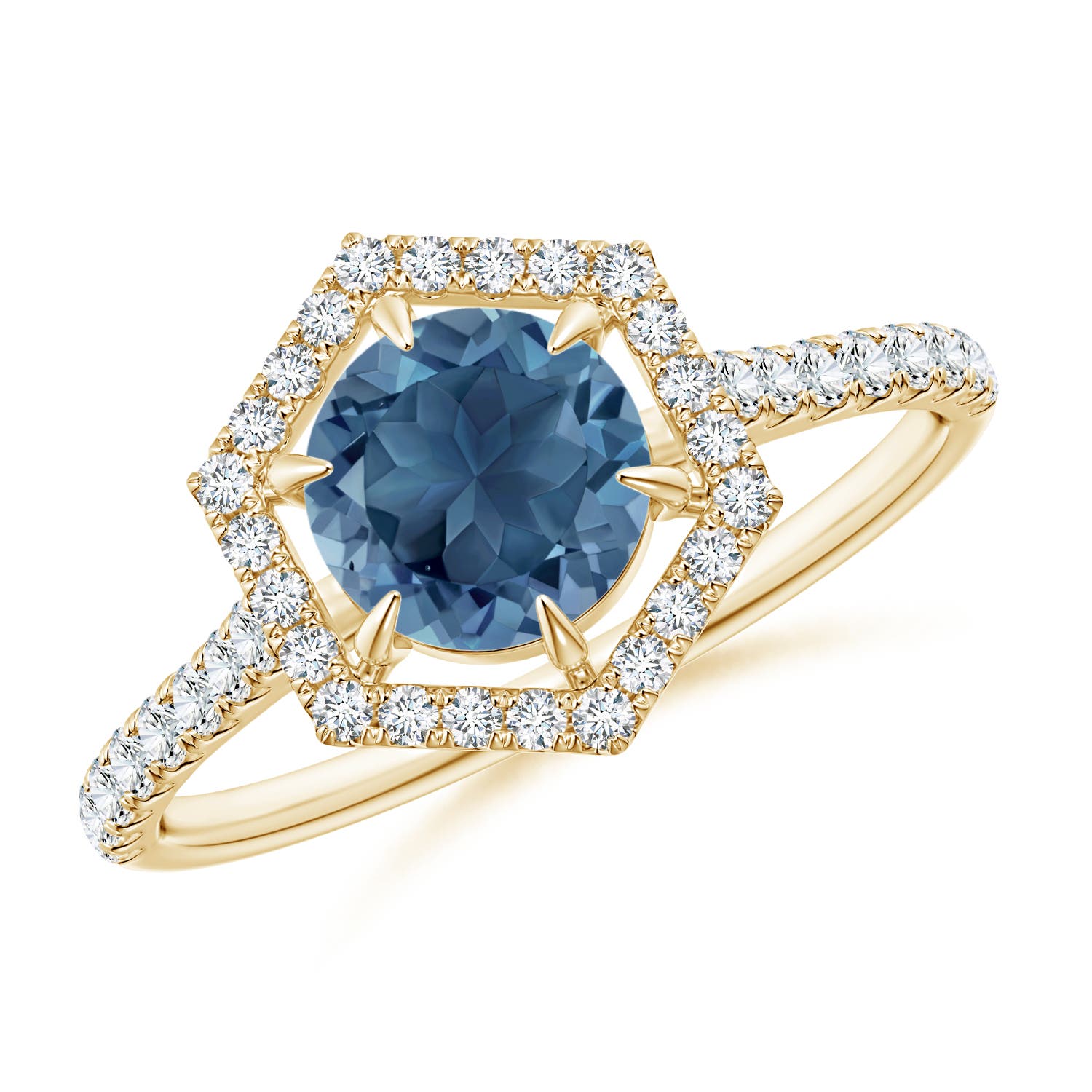 A - London Blue Topaz / 1.29 CT / 14 KT Yellow Gold