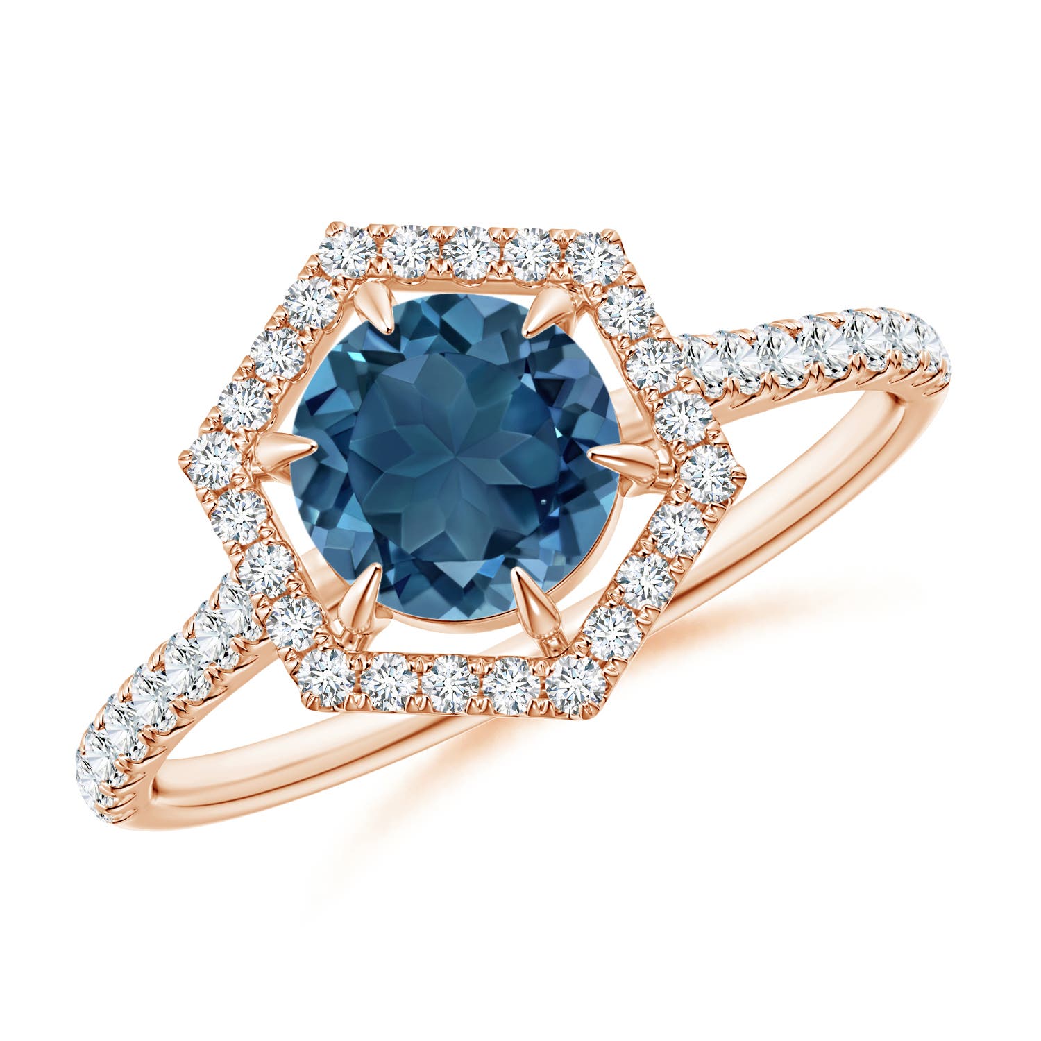 AA - London Blue Topaz / 1.29 CT / 14 KT Rose Gold