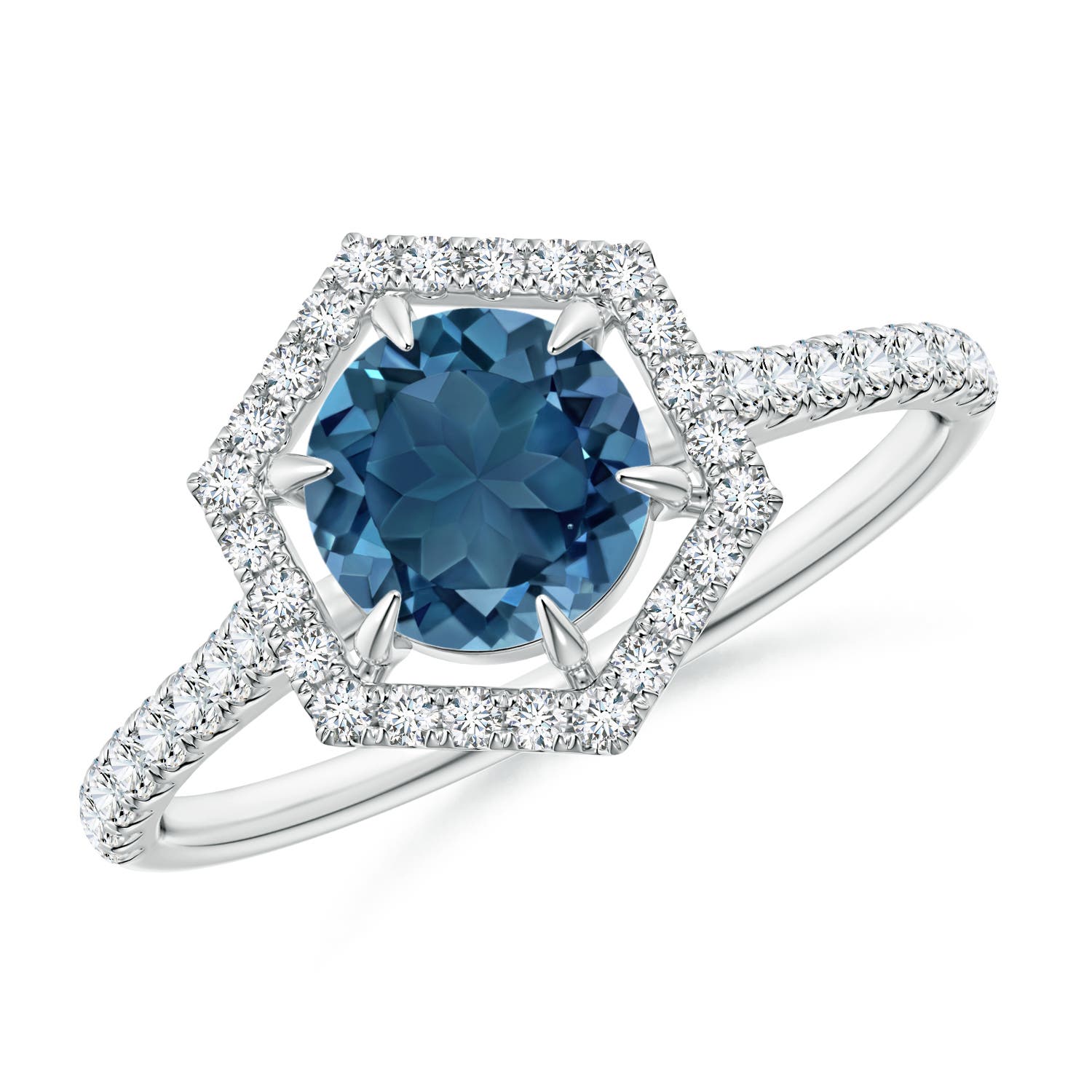 AA - London Blue Topaz / 1.29 CT / 14 KT White Gold