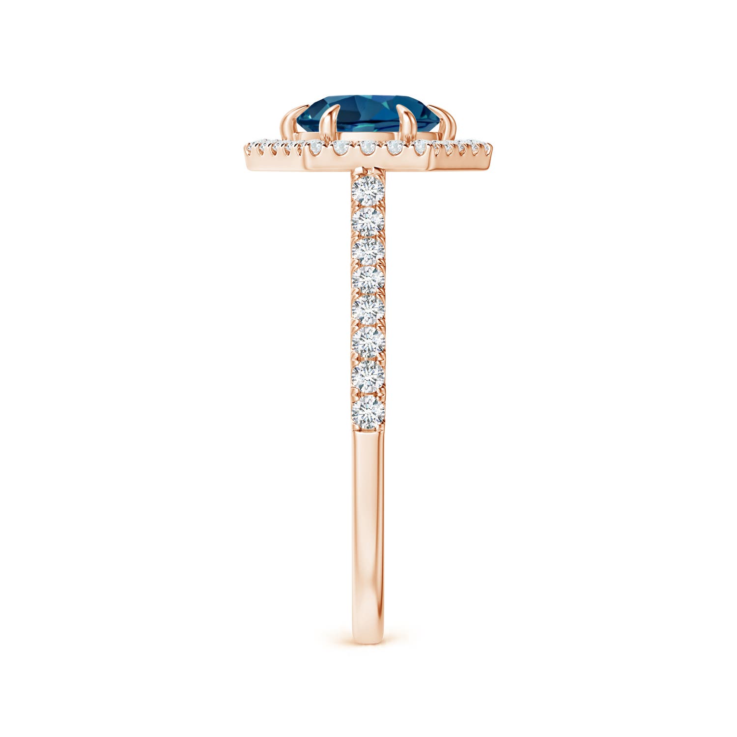 AAA - London Blue Topaz / 1.29 CT / 14 KT Rose Gold