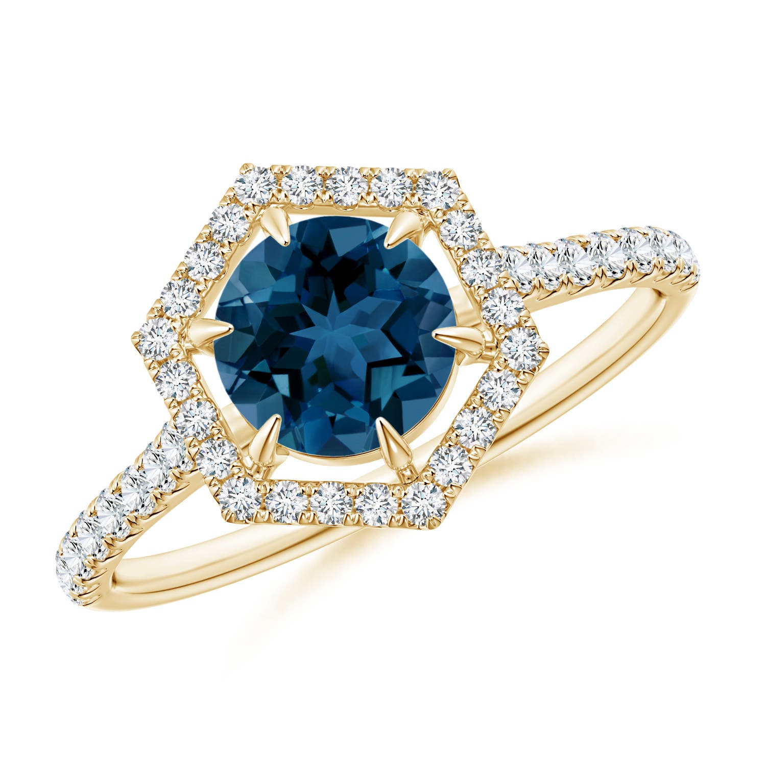 AAA - London Blue Topaz / 1.29 CT / 14 KT Yellow Gold