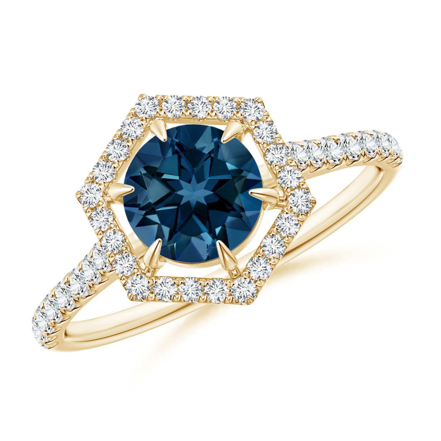 AAAA - London Blue Topaz / 1.29 CT / 14 KT Yellow Gold