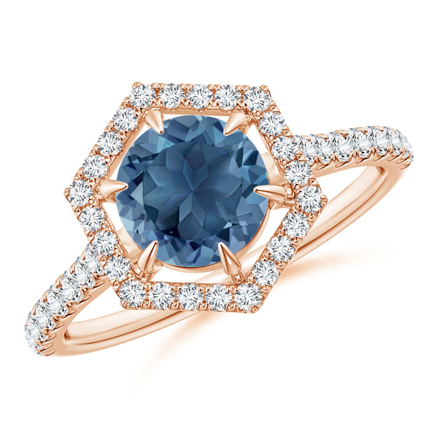 A - London Blue Topaz / 1.97 CT / 14 KT Rose Gold