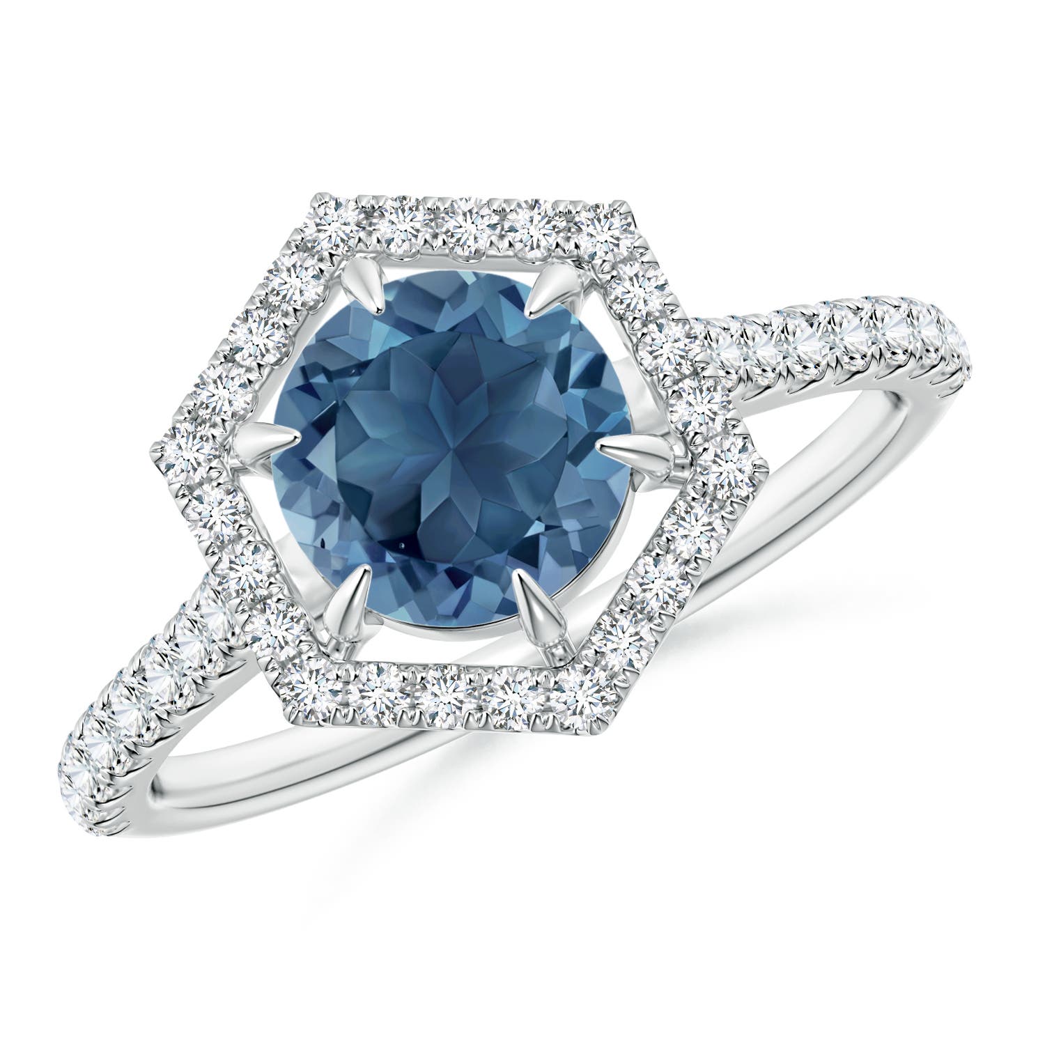 A - London Blue Topaz / 1.97 CT / 14 KT White Gold