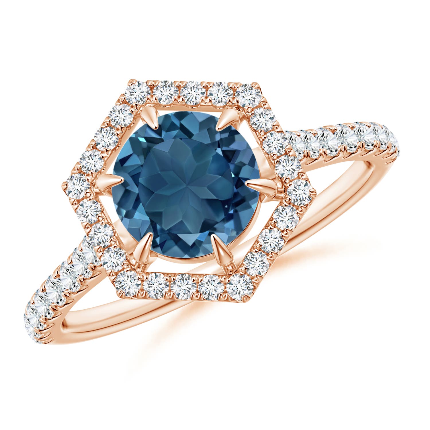 AA - London Blue Topaz / 1.97 CT / 14 KT Rose Gold