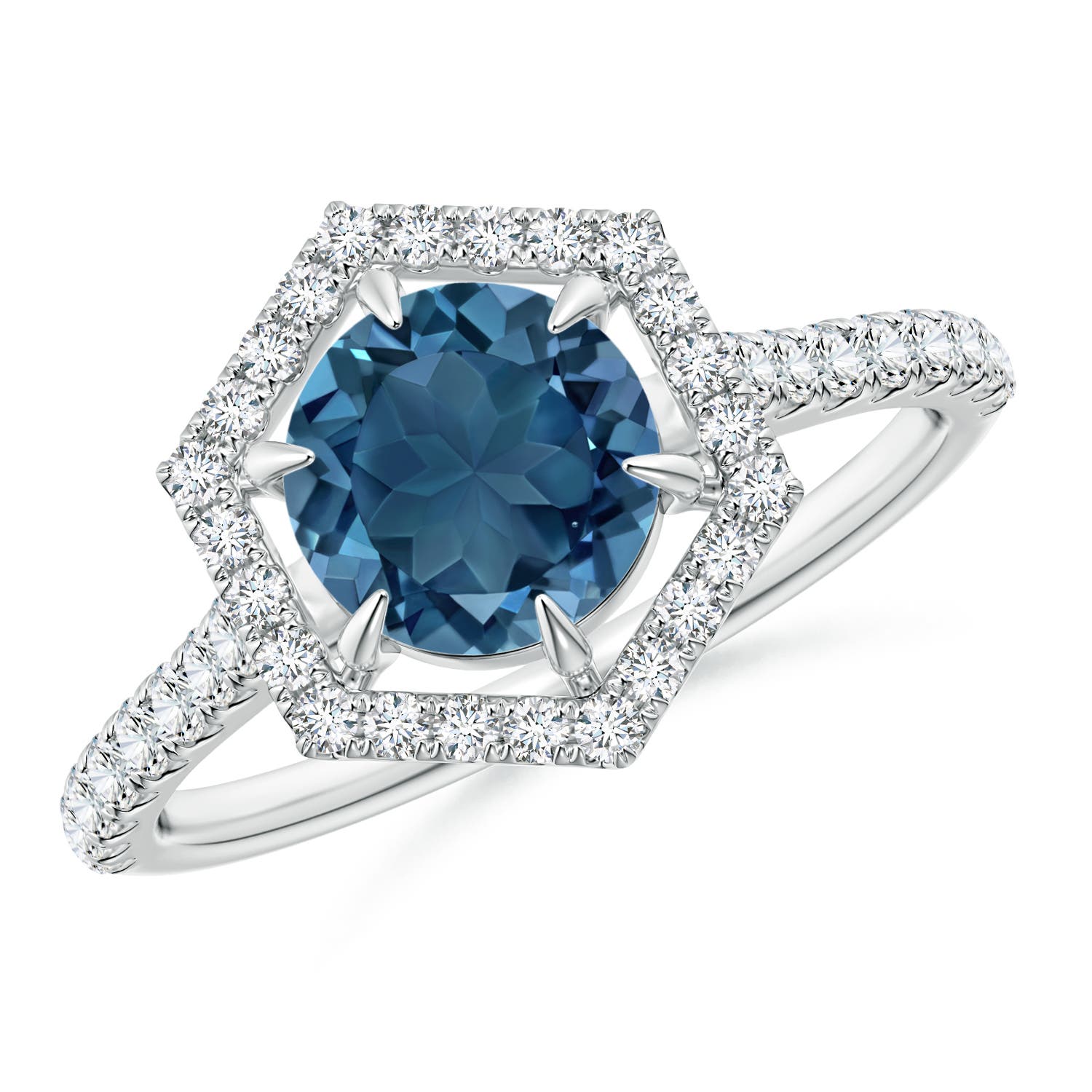 AA - London Blue Topaz / 1.97 CT / 14 KT White Gold