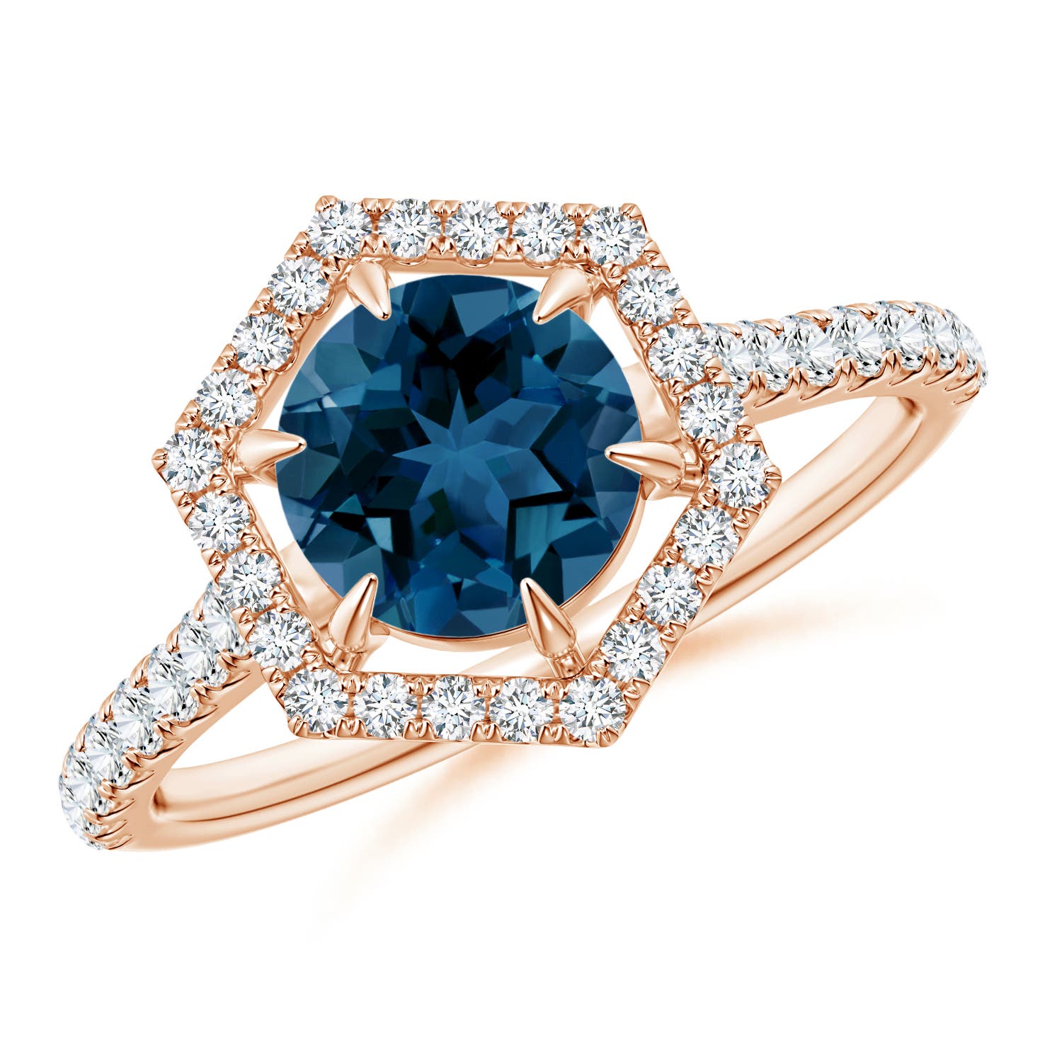 AAA - London Blue Topaz / 1.97 CT / 14 KT Rose Gold