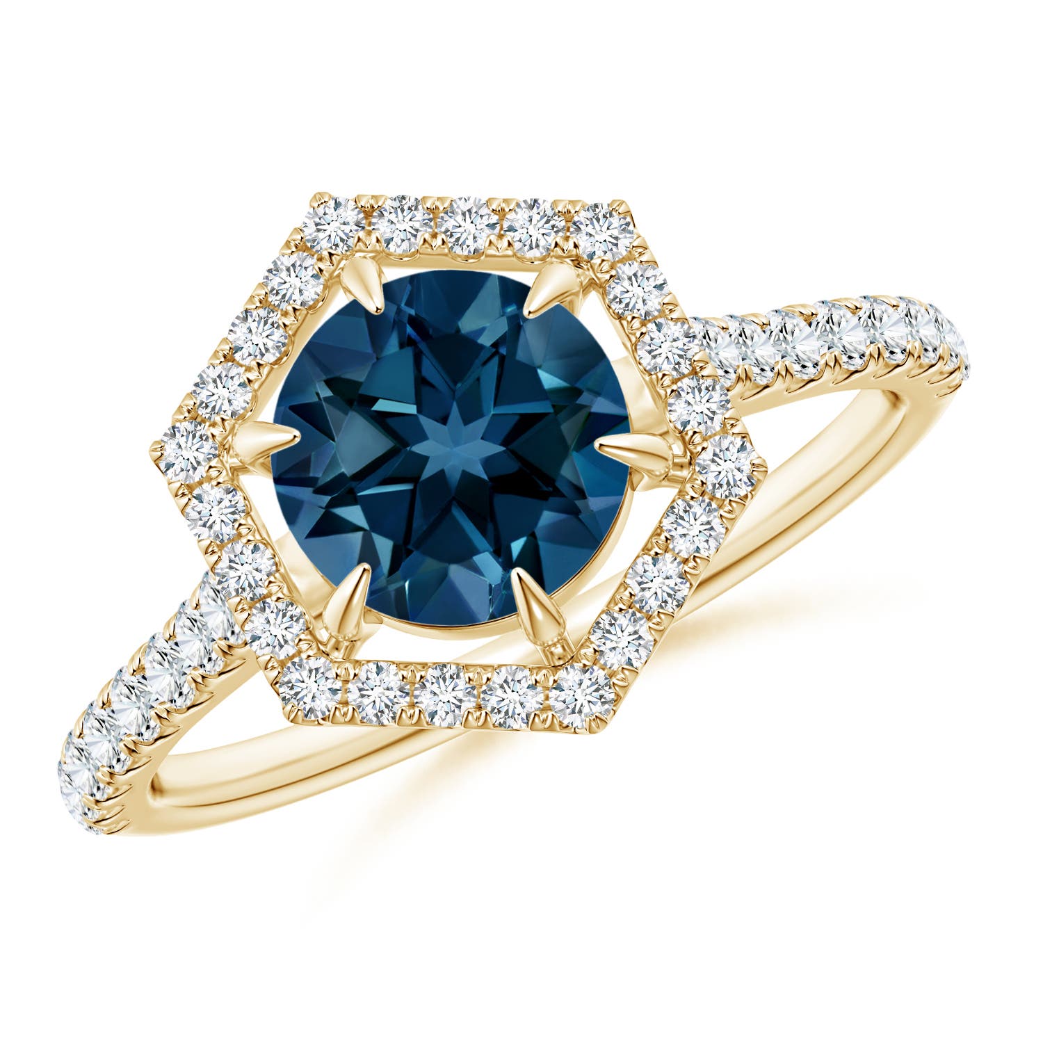 AAAA - London Blue Topaz / 1.97 CT / 14 KT Yellow Gold