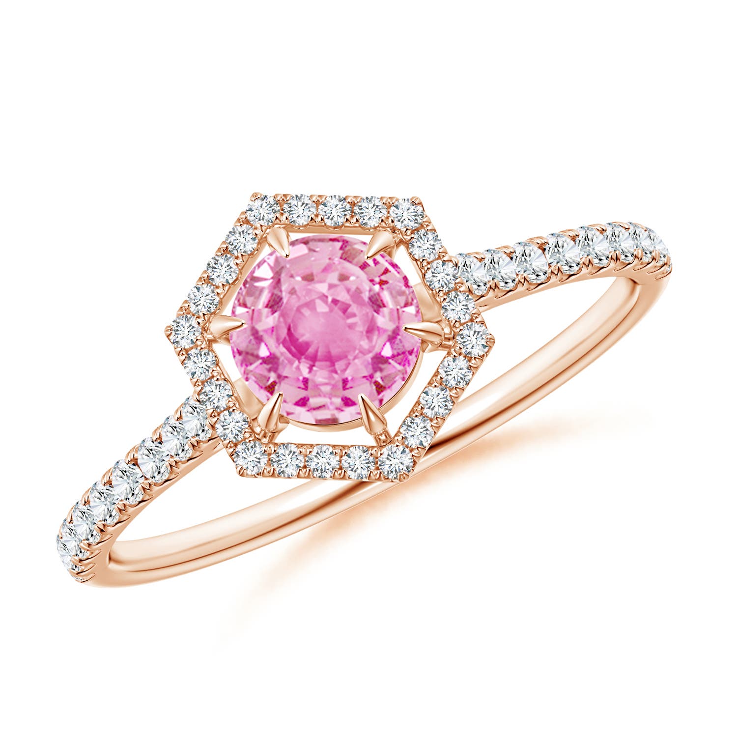 A - Pink Sapphire / 0.85 CT / 14 KT Rose Gold