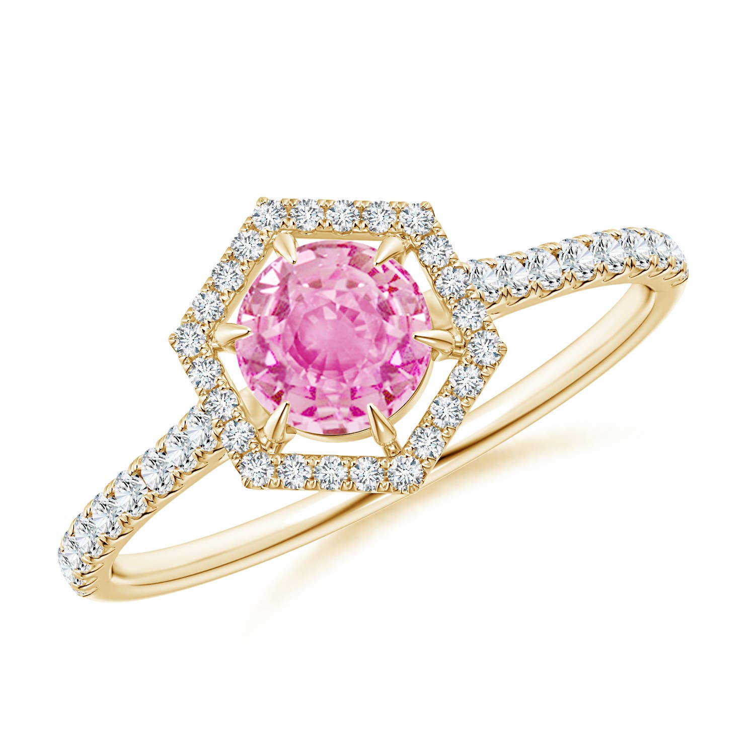 A - Pink Sapphire / 0.85 CT / 14 KT Yellow Gold