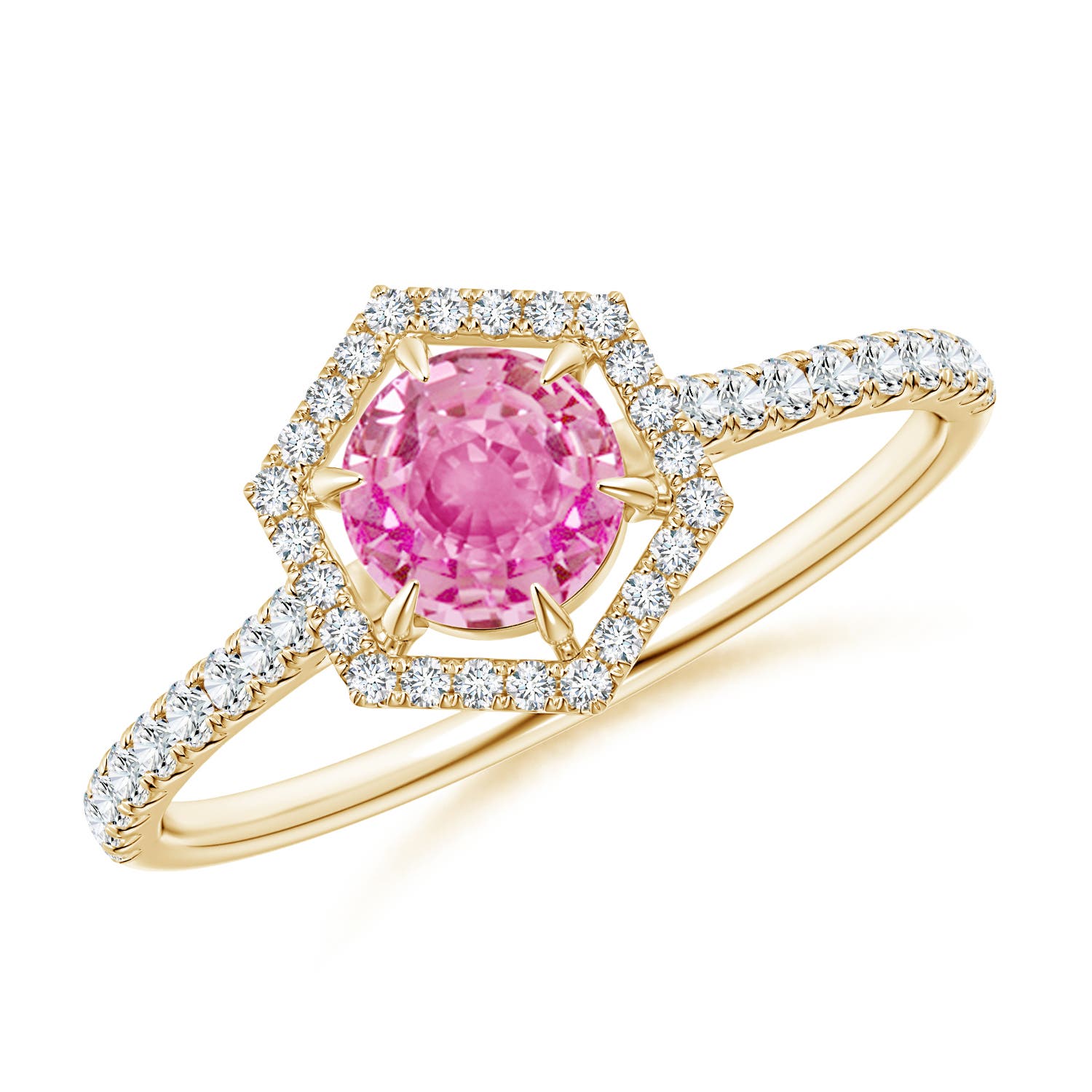 AA - Pink Sapphire / 0.85 CT / 14 KT Yellow Gold