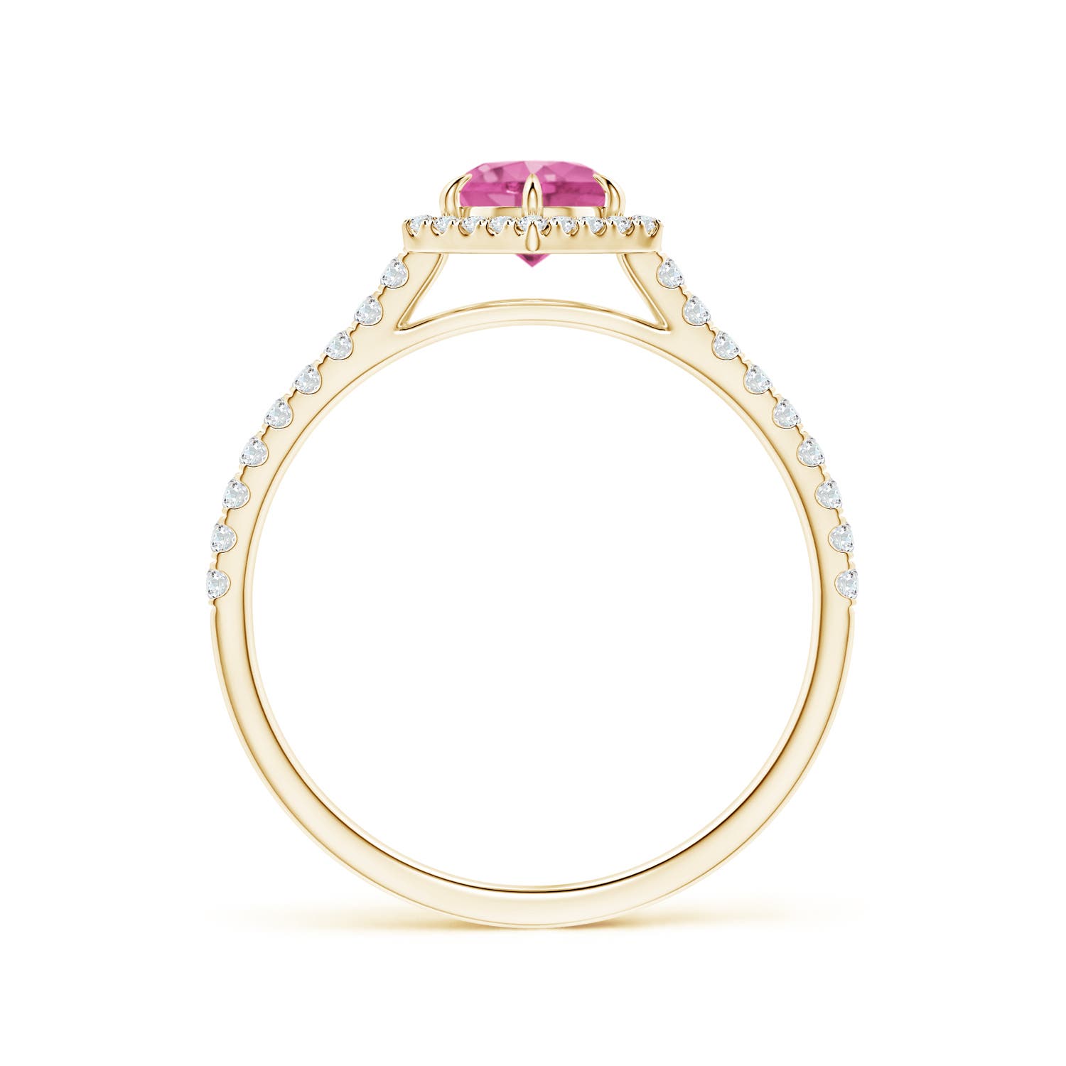 AAA - Pink Sapphire / 0.85 CT / 14 KT Yellow Gold