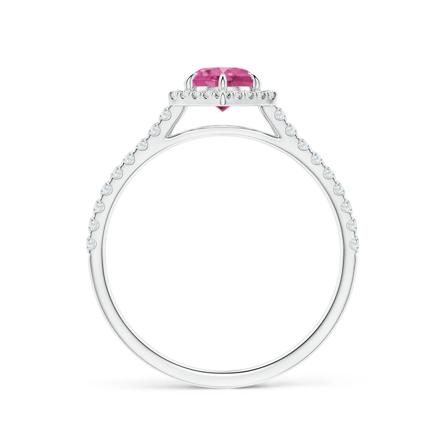 AAAA - Pink Sapphire / 0.85 CT / 14 KT White Gold