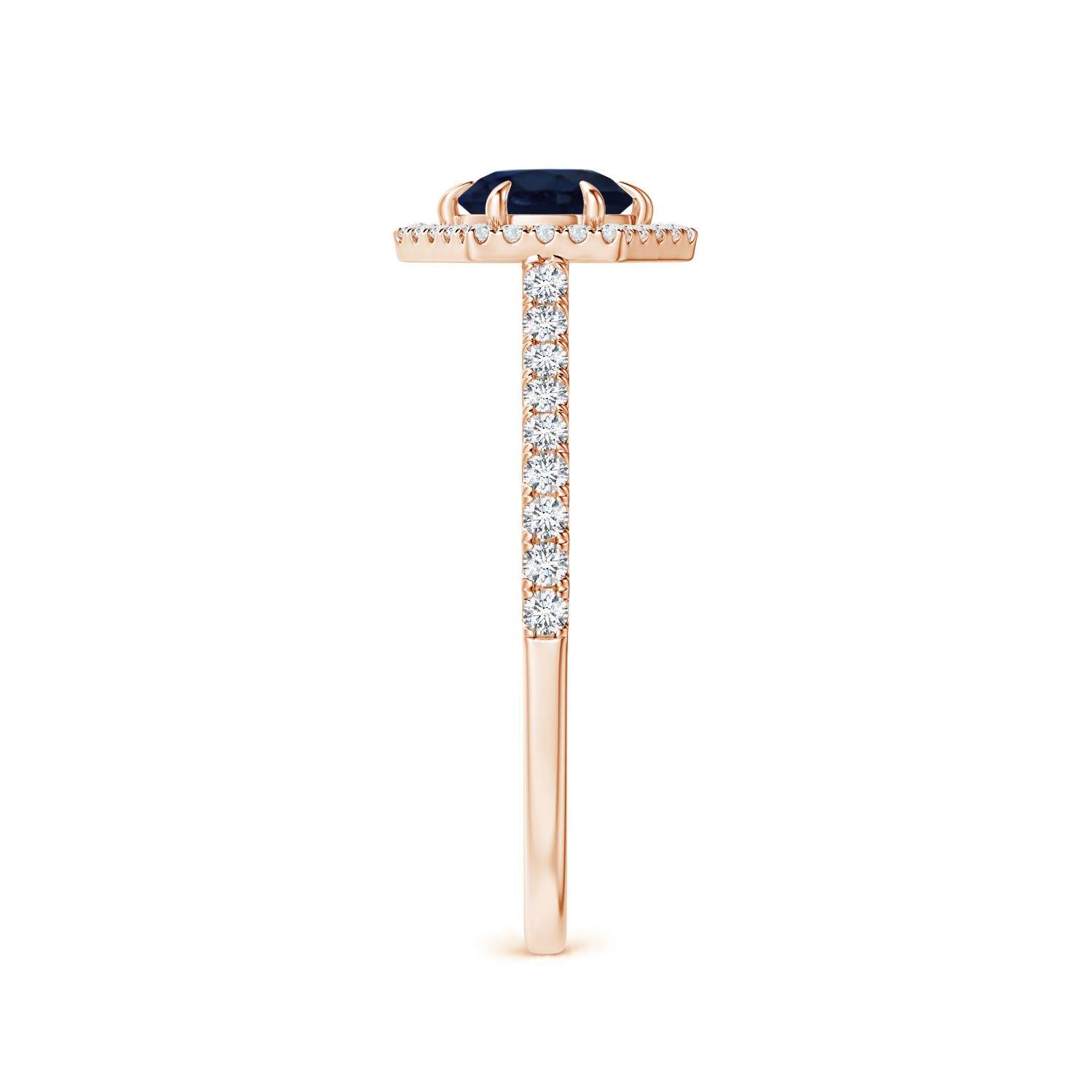 A - Blue Sapphire / 0.85 CT / 14 KT Rose Gold