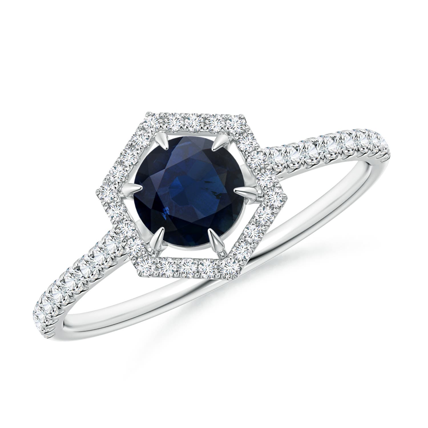 A - Blue Sapphire / 0.85 CT / 14 KT White Gold