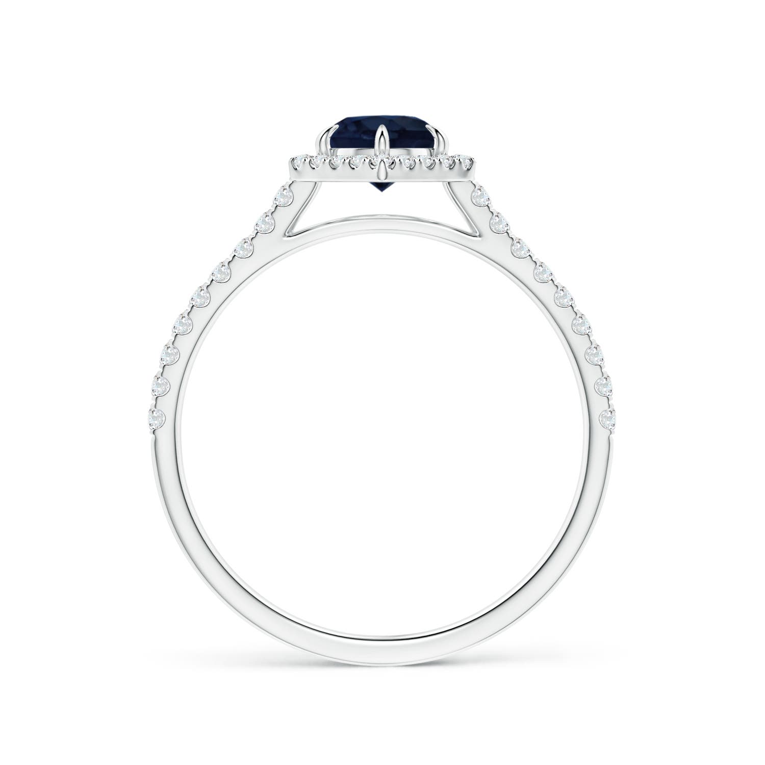 A - Blue Sapphire / 0.85 CT / 14 KT White Gold