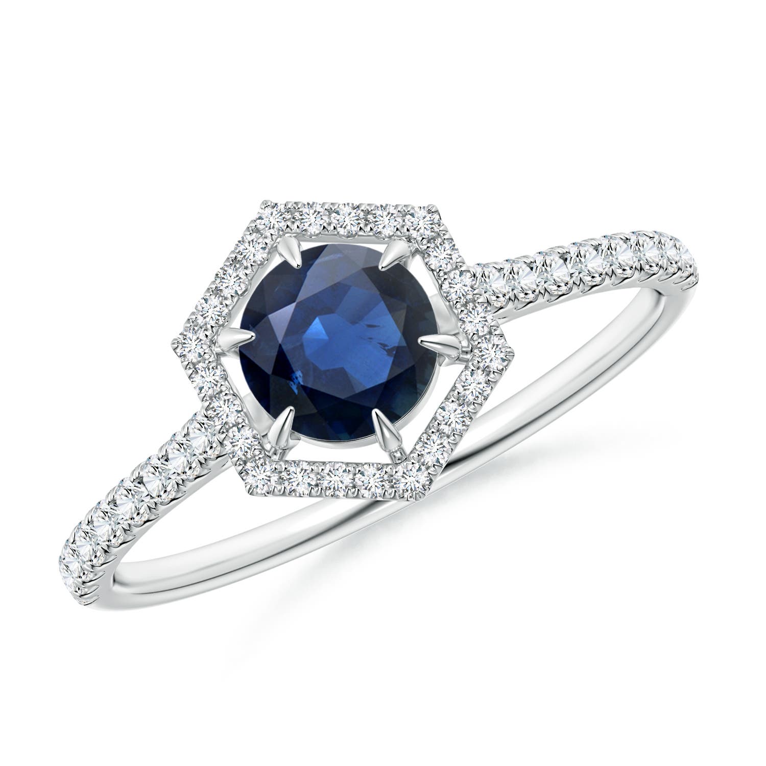 AA - Blue Sapphire / 0.85 CT / 14 KT White Gold