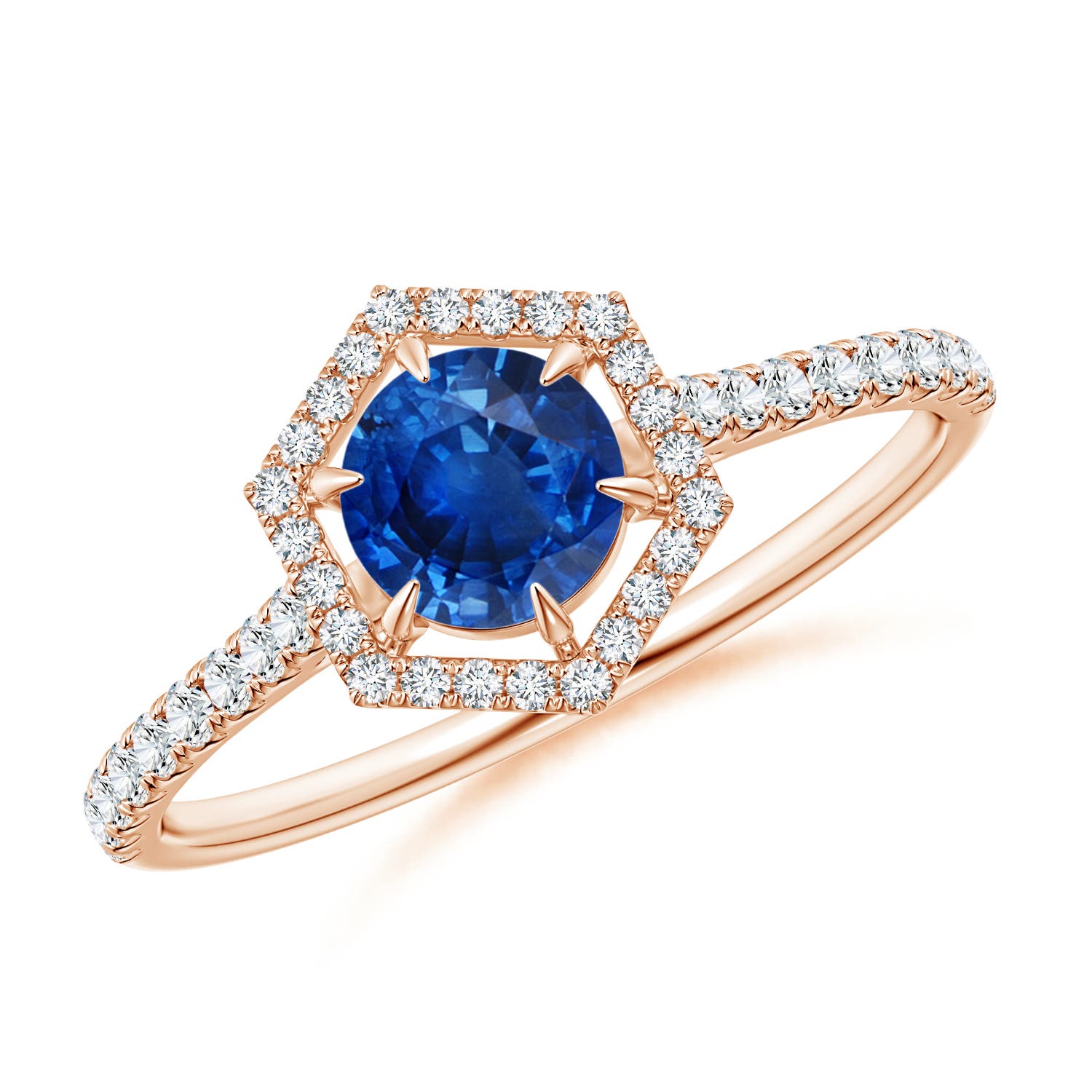 AAA - Blue Sapphire / 0.85 CT / 14 KT Rose Gold