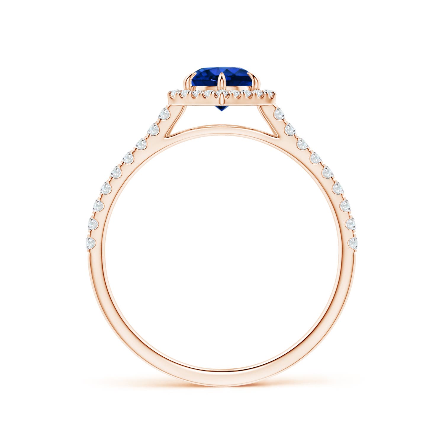 AAAA - Blue Sapphire / 0.85 CT / 14 KT Rose Gold