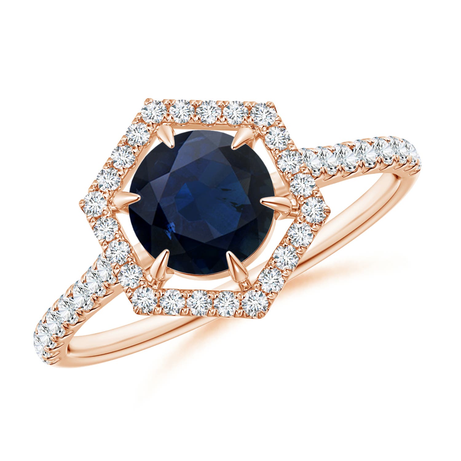 A - Blue Sapphire / 1.34 CT / 14 KT Rose Gold