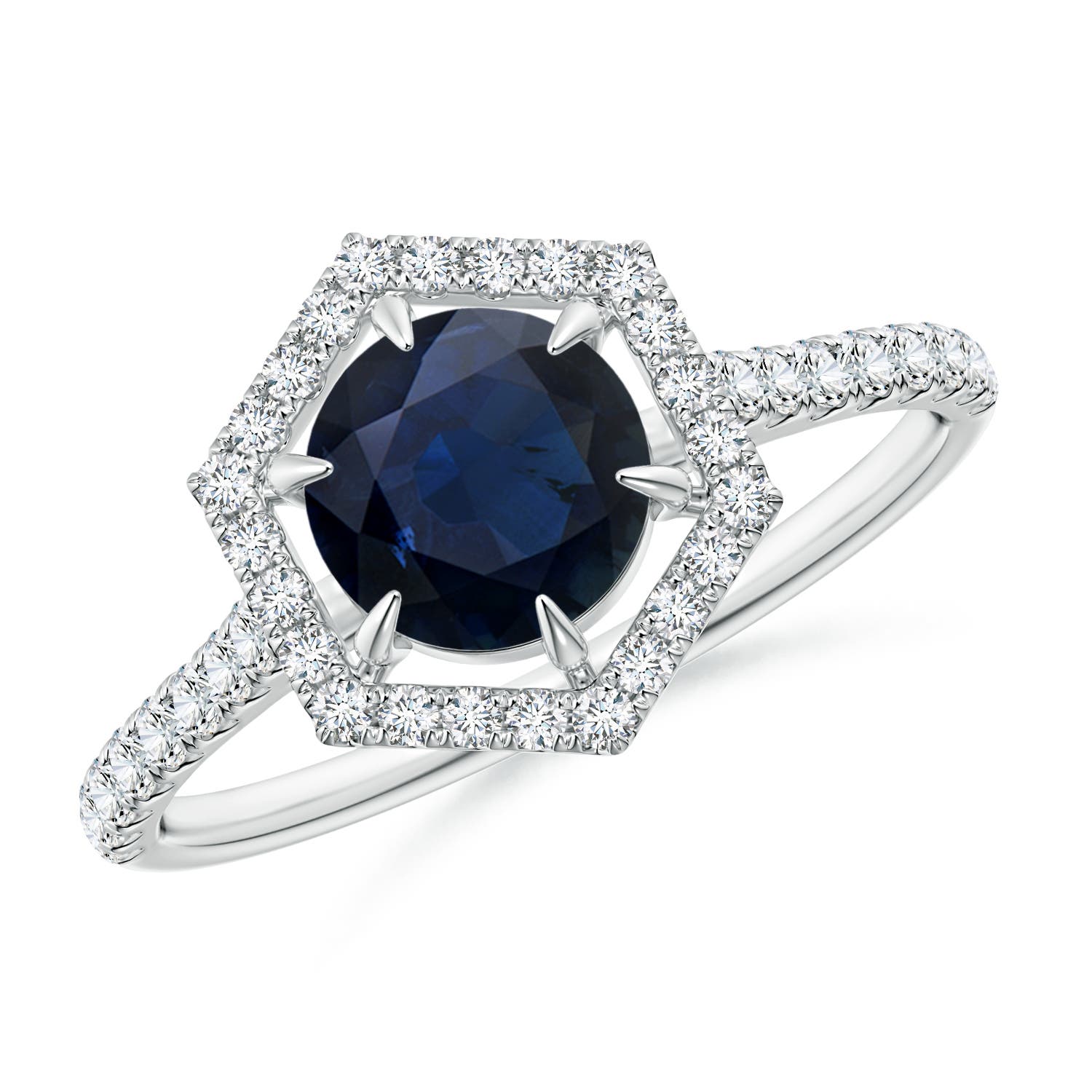 A - Blue Sapphire / 1.34 CT / 14 KT White Gold