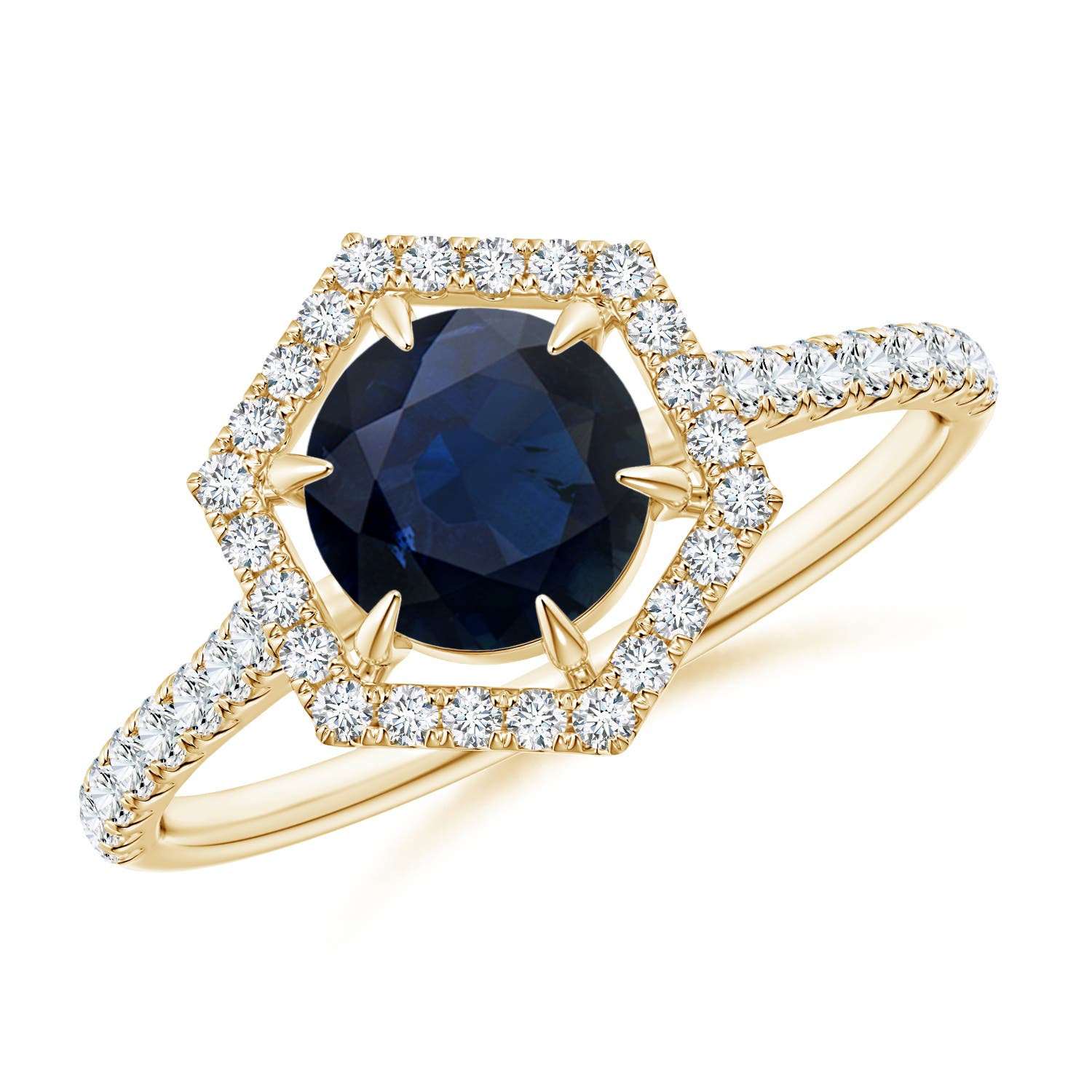 A - Blue Sapphire / 1.34 CT / 14 KT Yellow Gold