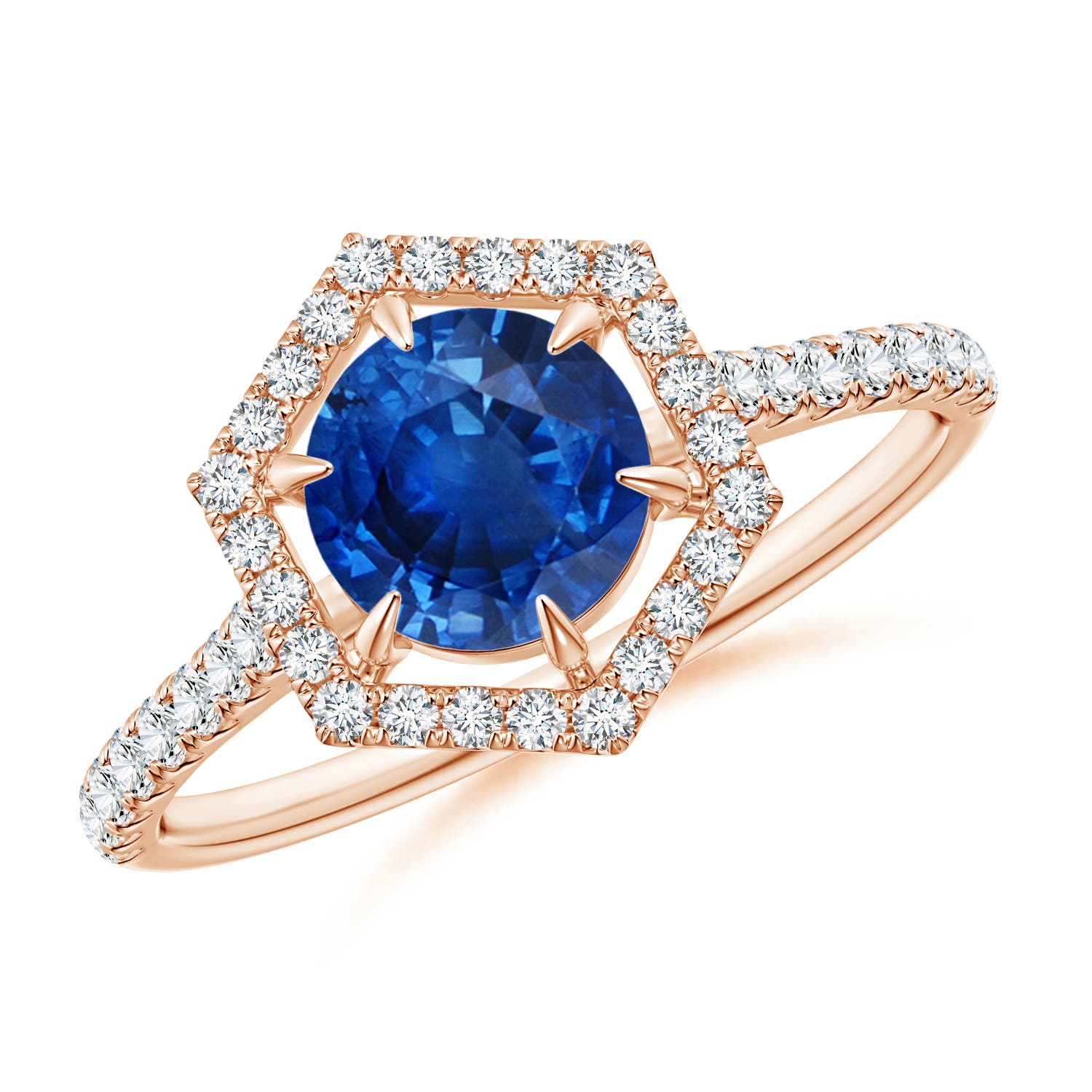 AAA - Blue Sapphire / 1.34 CT / 14 KT Rose Gold