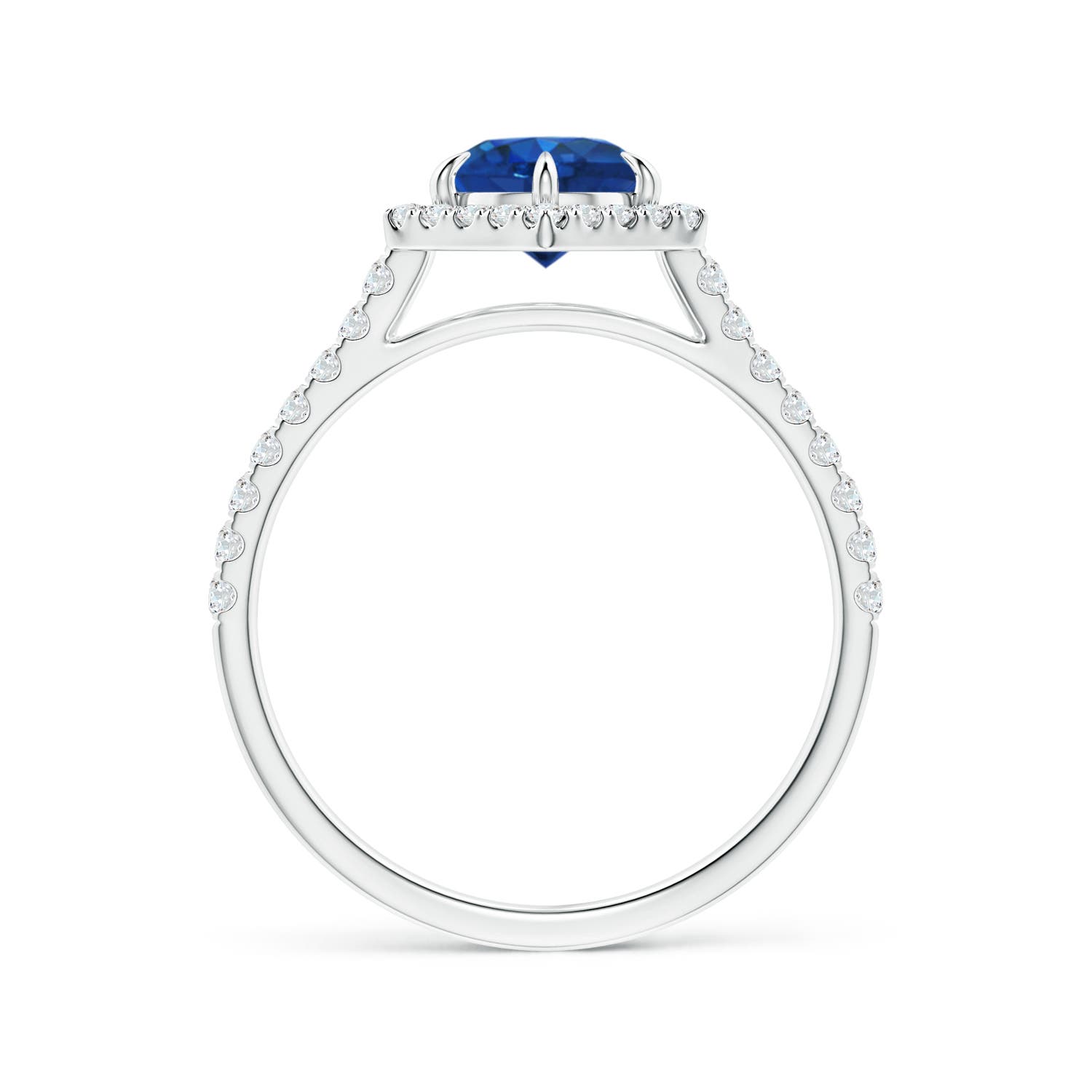 AAA - Blue Sapphire / 1.34 CT / 14 KT White Gold