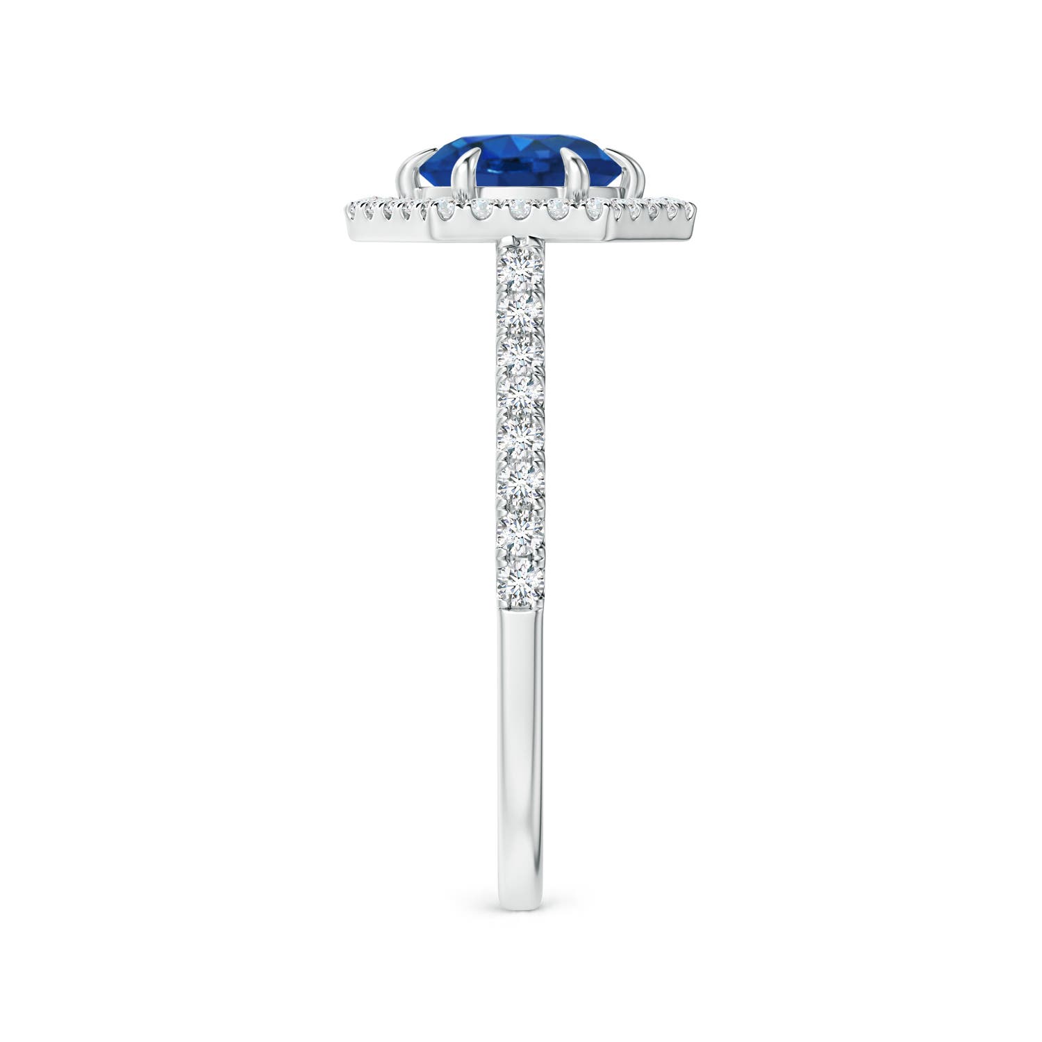 AAA - Blue Sapphire / 1.34 CT / 14 KT White Gold