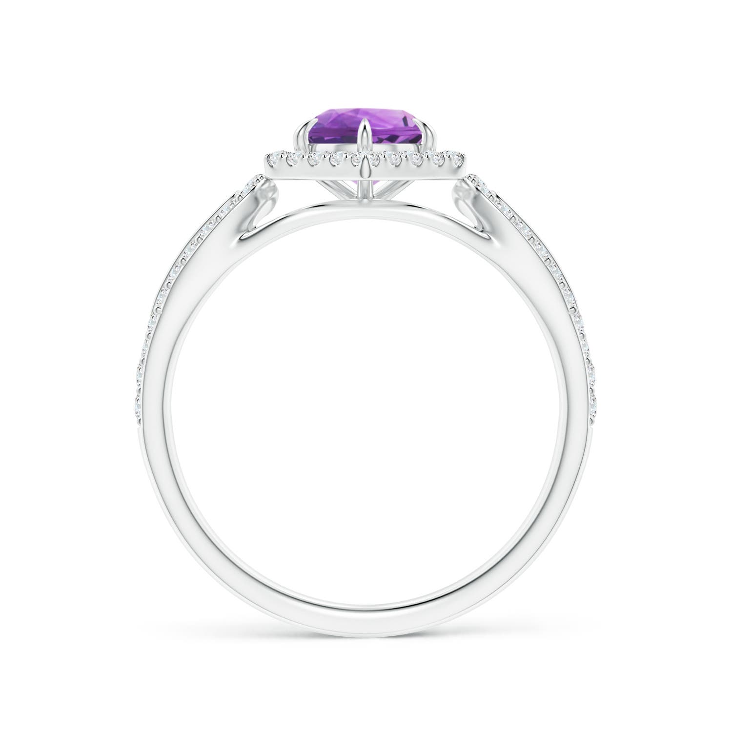 AA - Amethyst / 0.78 CT / 14 KT White Gold