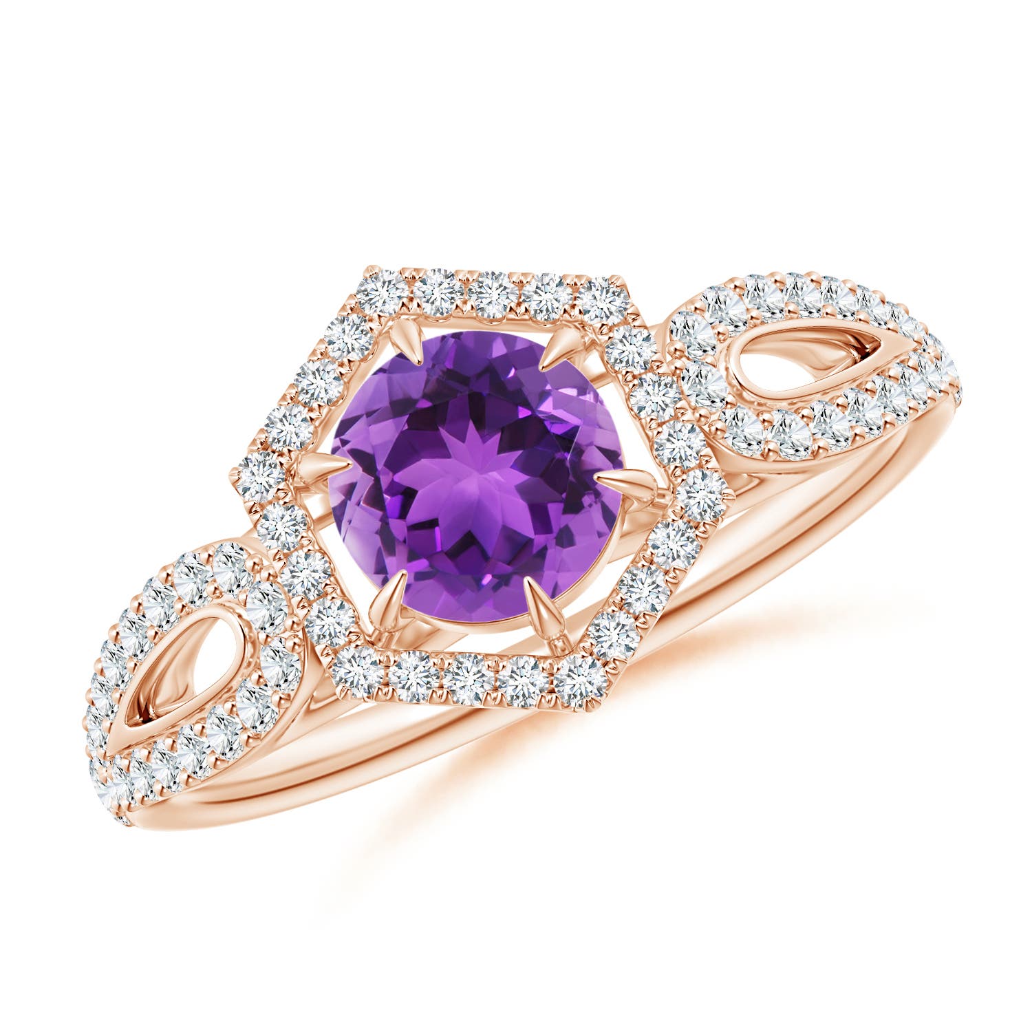 AAA - Amethyst / 0.78 CT / 14 KT Rose Gold