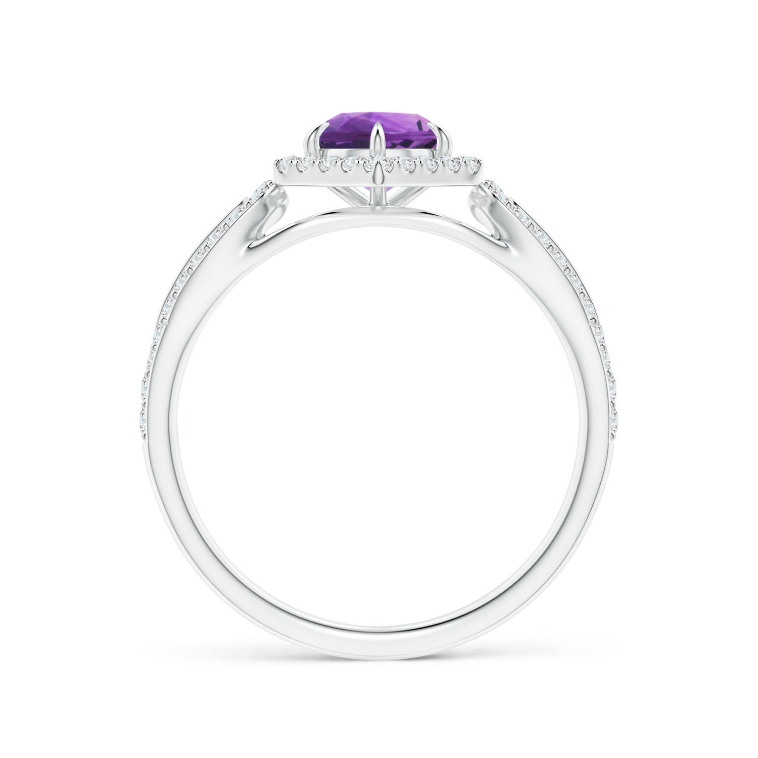 AAA - Amethyst / 0.78 CT / 14 KT White Gold