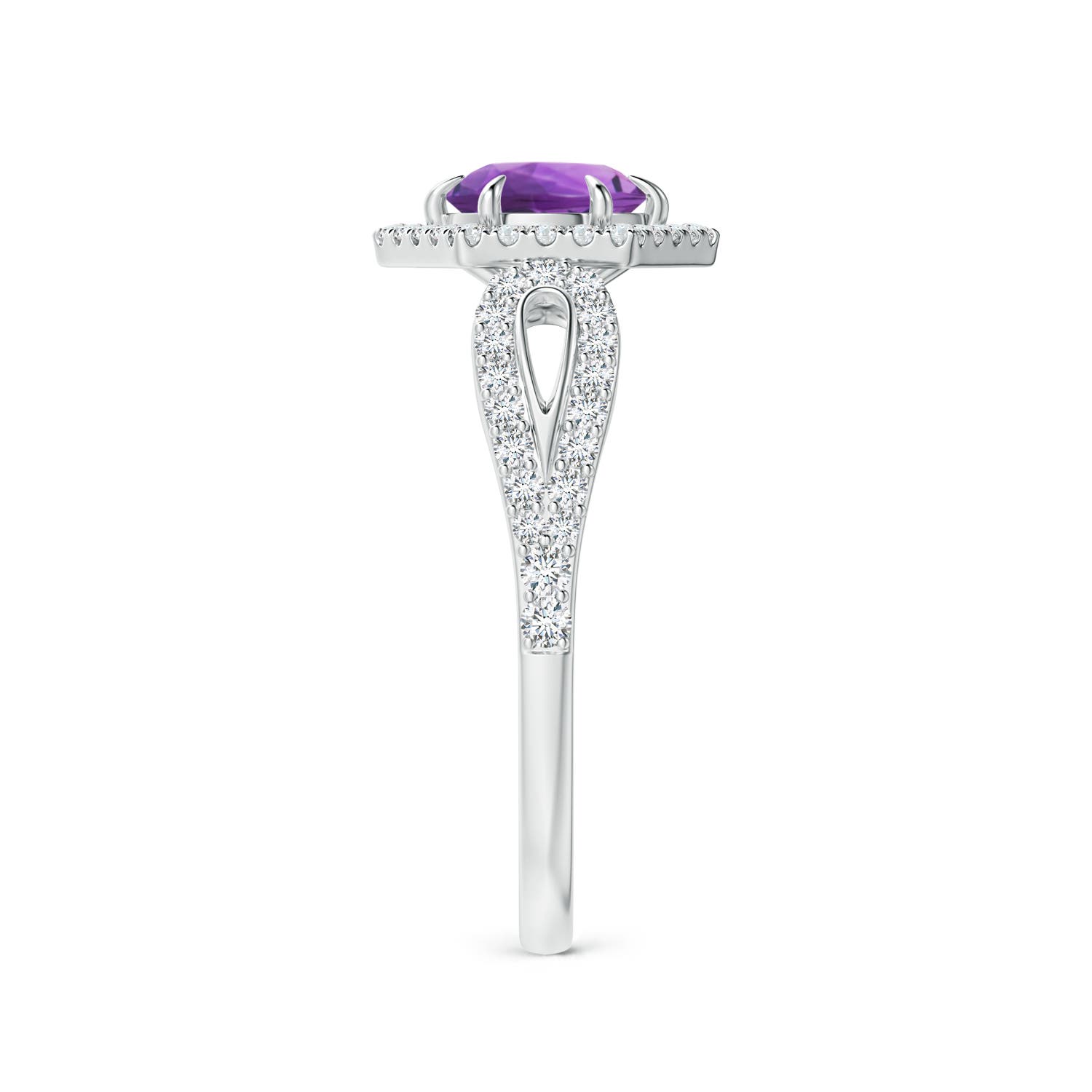 AAA - Amethyst / 0.78 CT / 14 KT White Gold