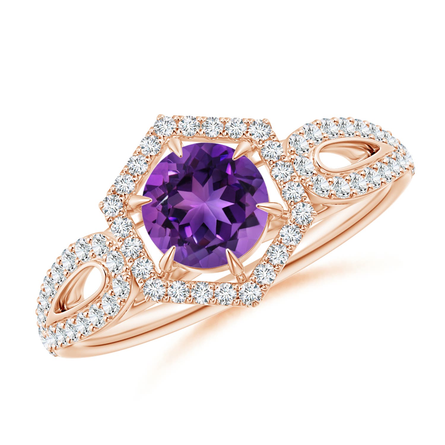 AAAA - Amethyst / 0.78 CT / 14 KT Rose Gold