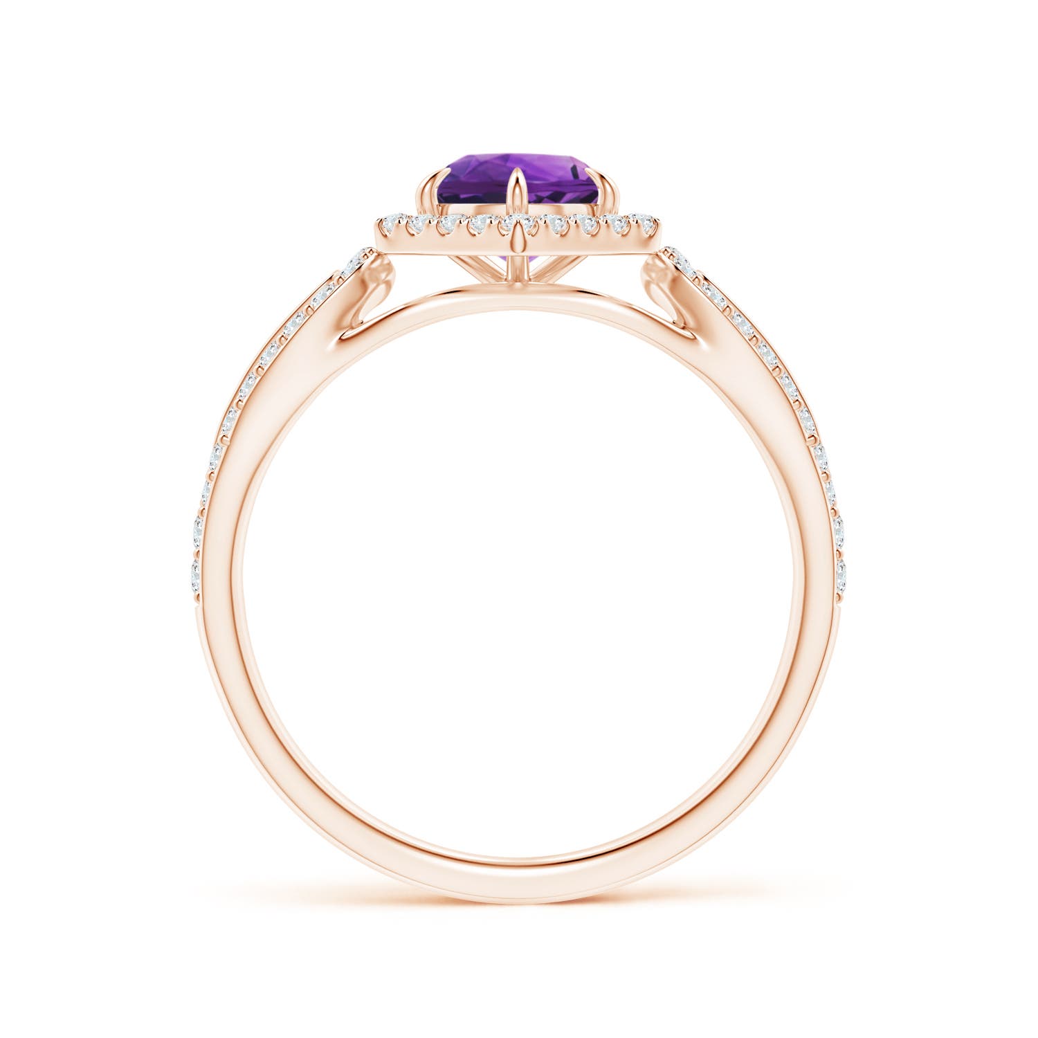 AAAA - Amethyst / 0.78 CT / 14 KT Rose Gold