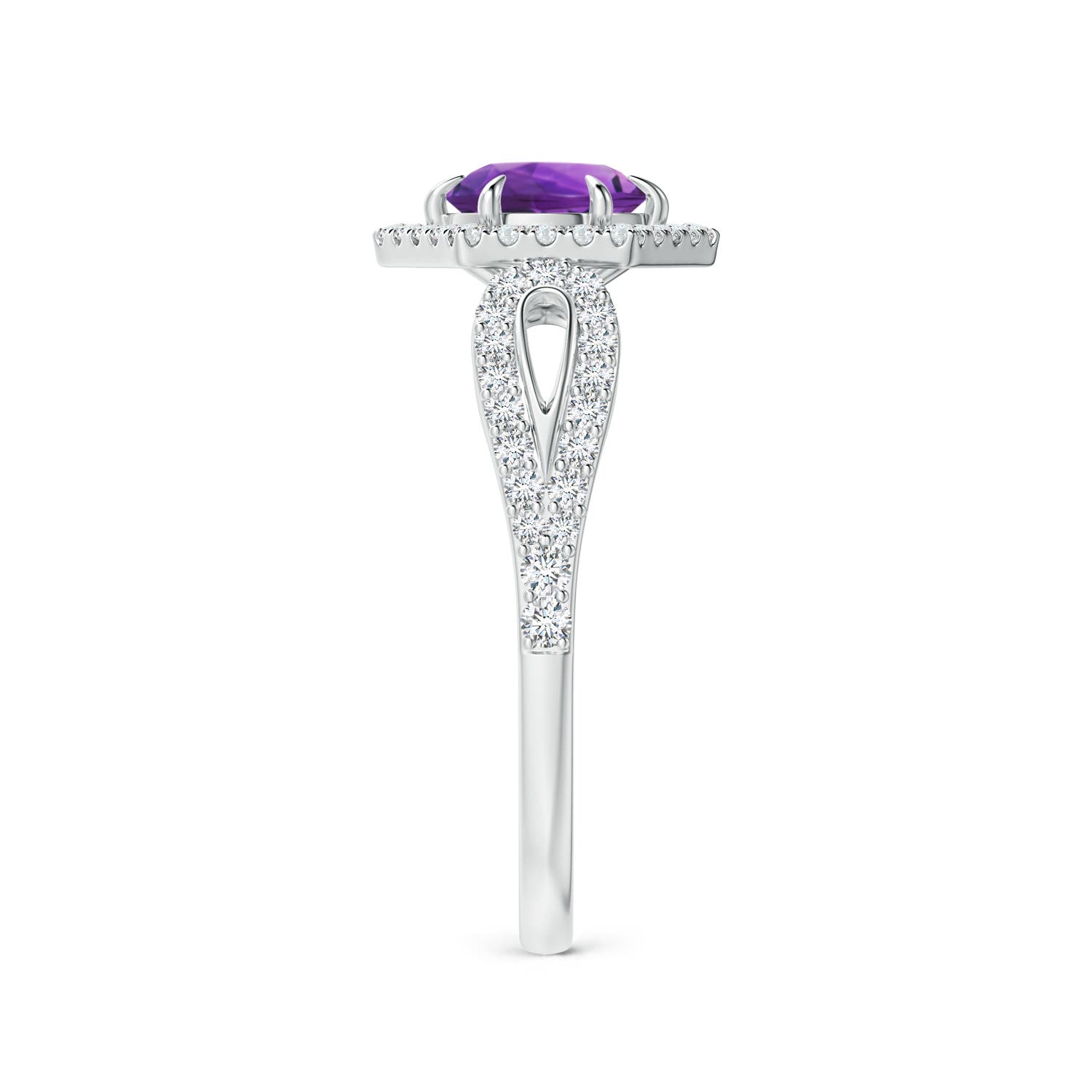 AAAA - Amethyst / 0.78 CT / 14 KT White Gold