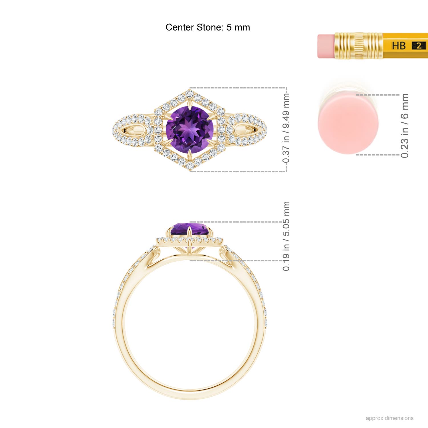 AAAA - Amethyst / 0.78 CT / 14 KT Yellow Gold