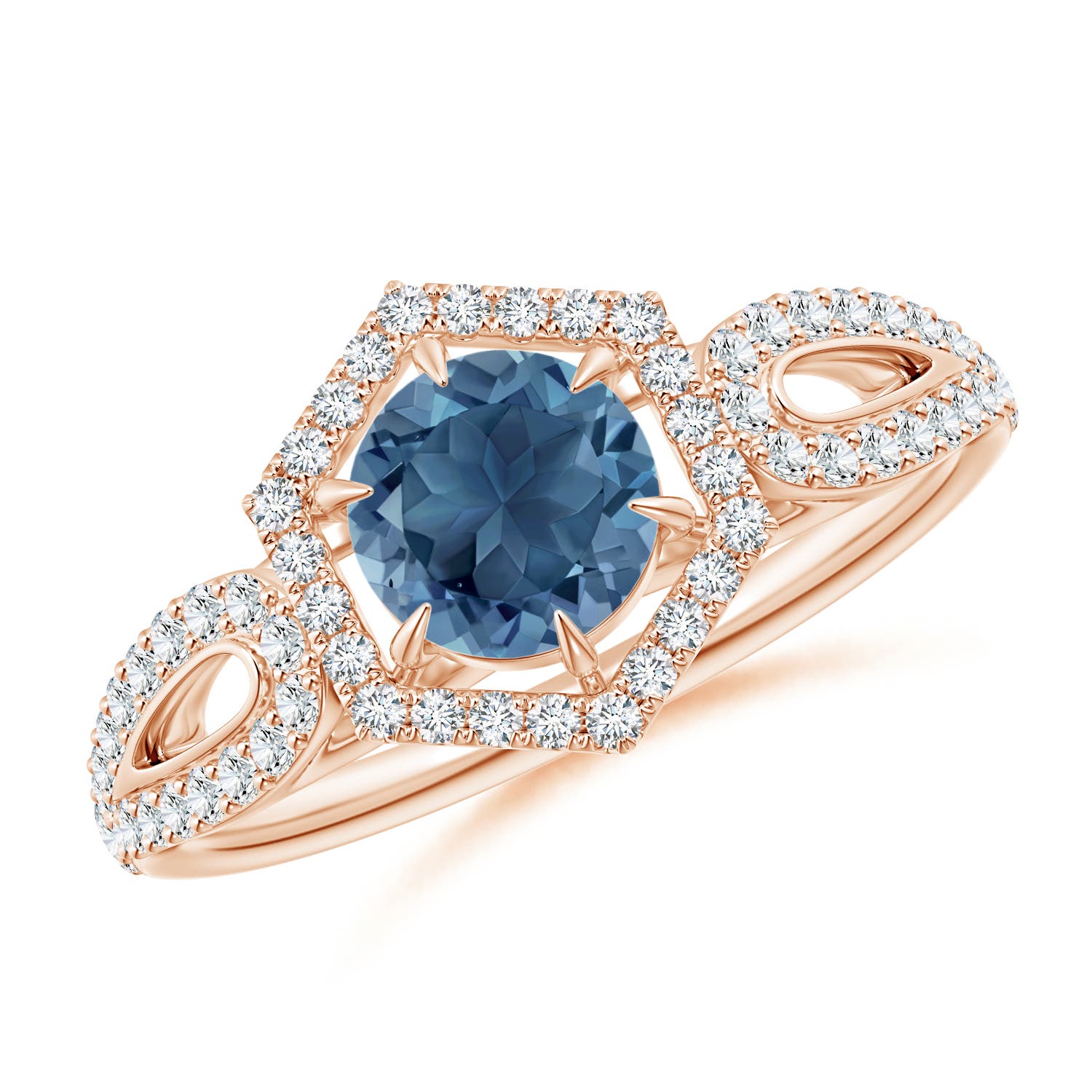 A - London Blue Topaz / 0.92 CT / 14 KT Rose Gold