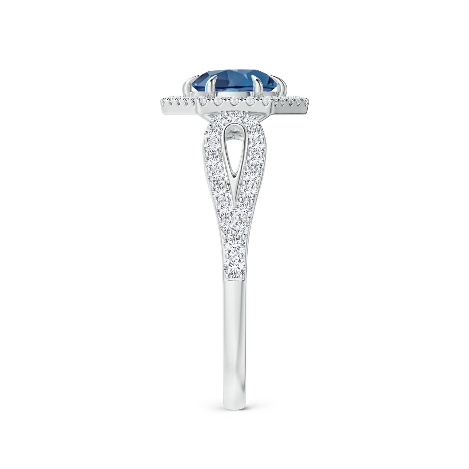 A - London Blue Topaz / 0.92 CT / 14 KT White Gold