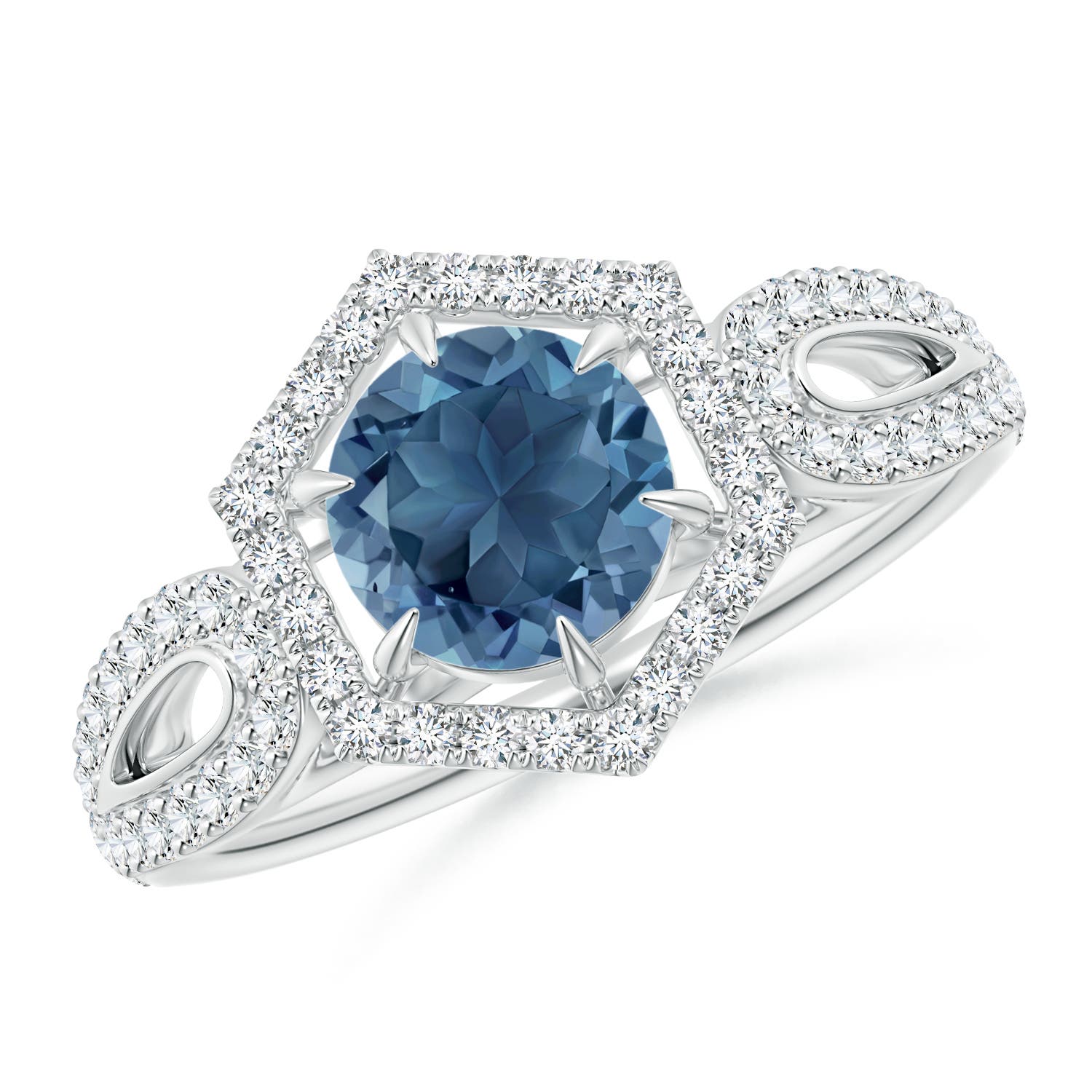 A - London Blue Topaz / 1.41 CT / 14 KT White Gold