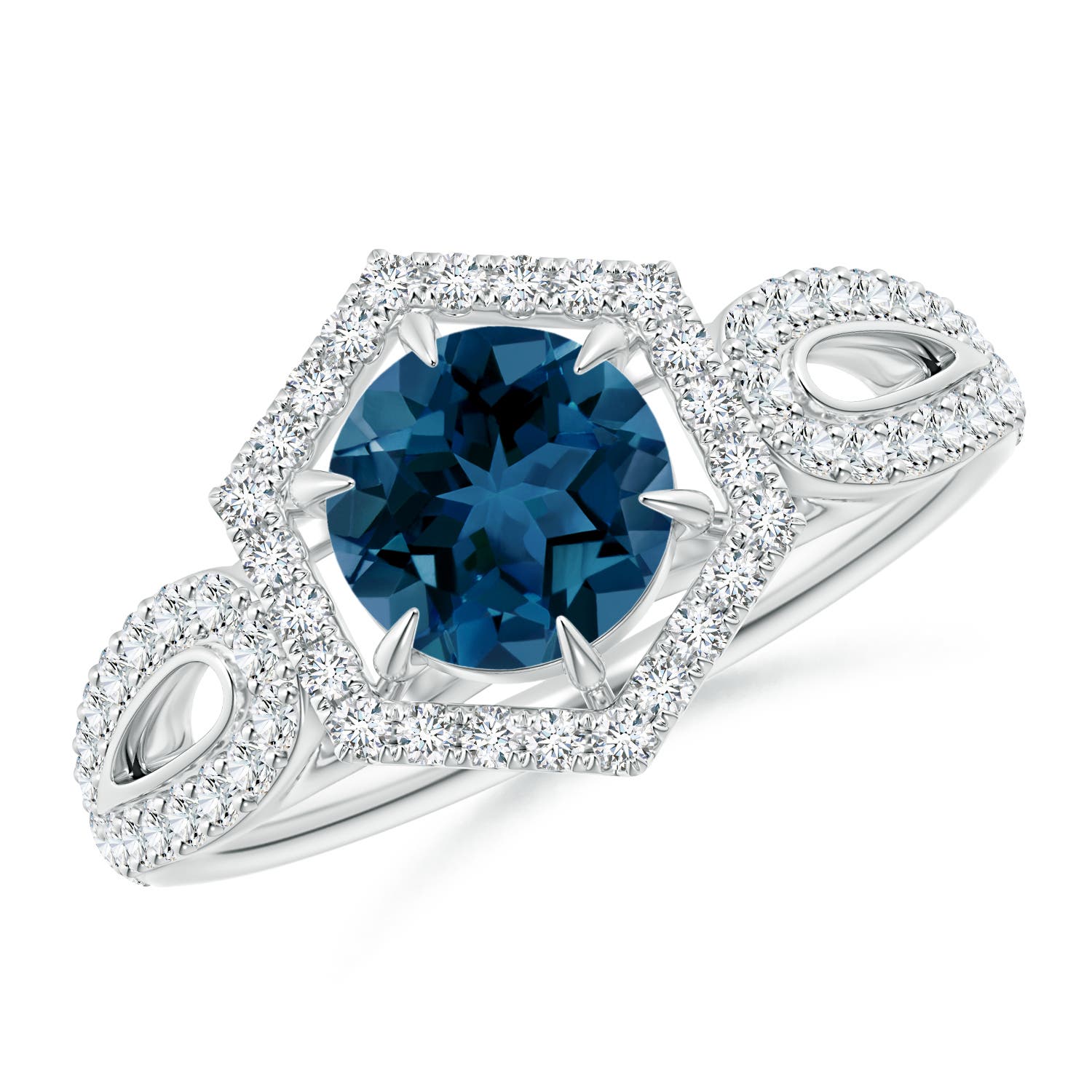 AAA - London Blue Topaz / 1.41 CT / 14 KT White Gold