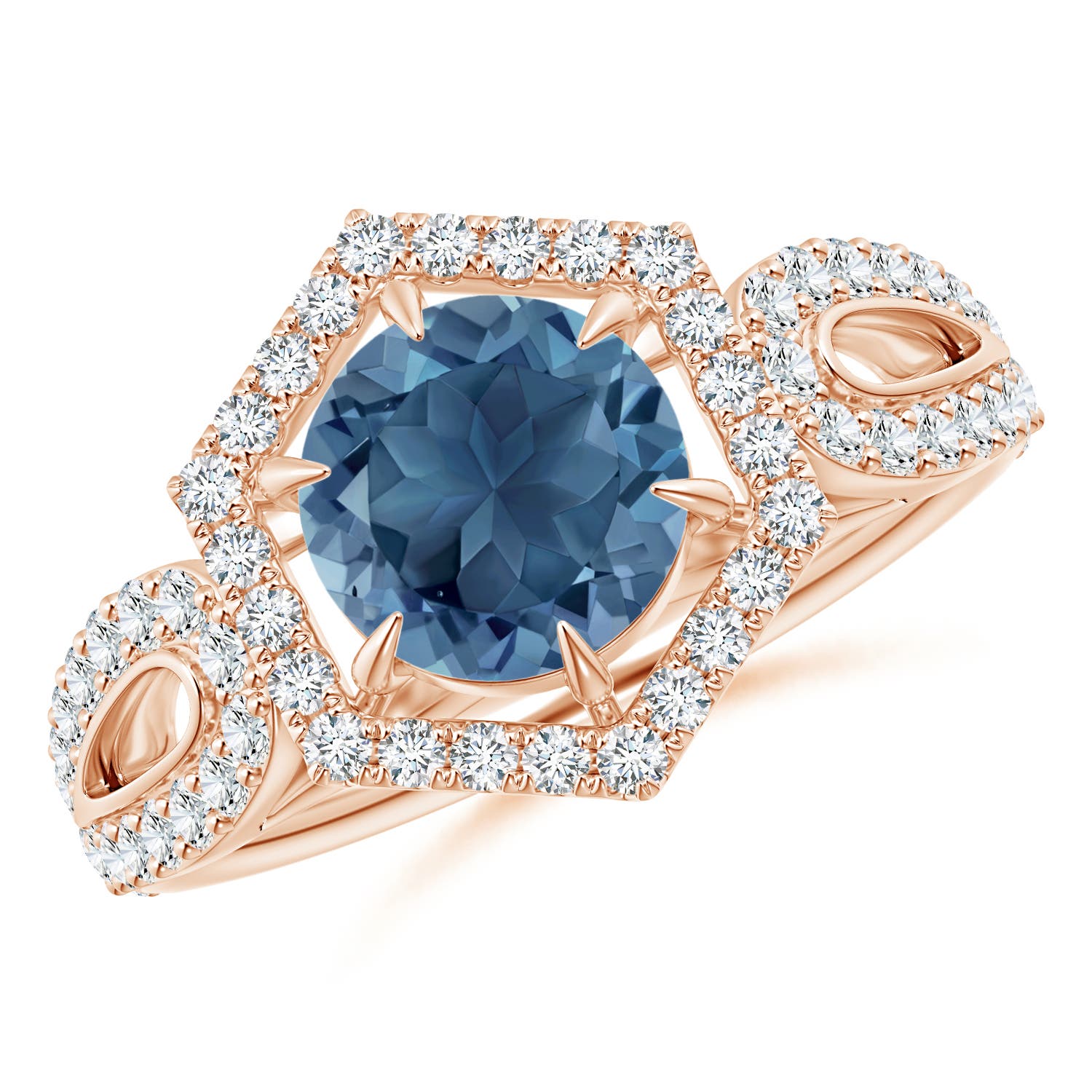 A - London Blue Topaz / 2.15 CT / 14 KT Rose Gold