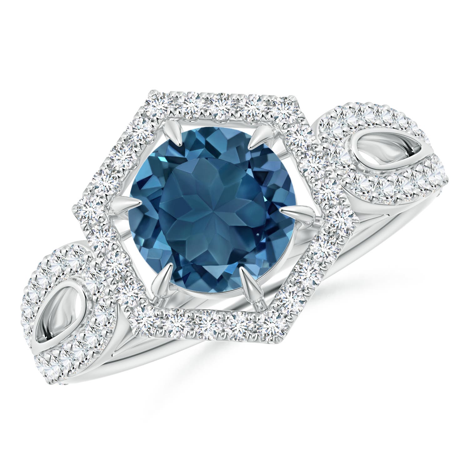 AA - London Blue Topaz / 2.15 CT / 14 KT White Gold