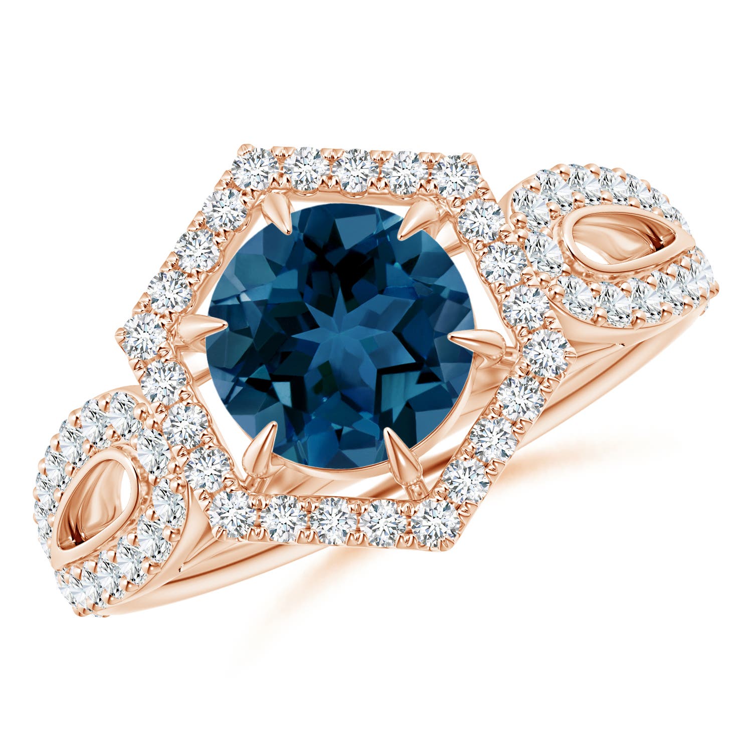 AAA - London Blue Topaz / 2.15 CT / 14 KT Rose Gold