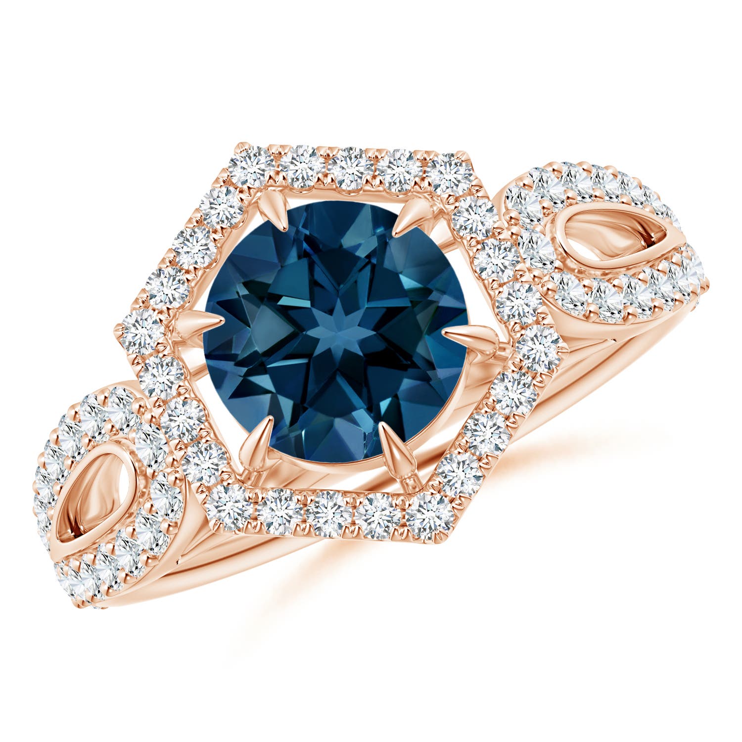 AAAA - London Blue Topaz / 2.15 CT / 14 KT Rose Gold