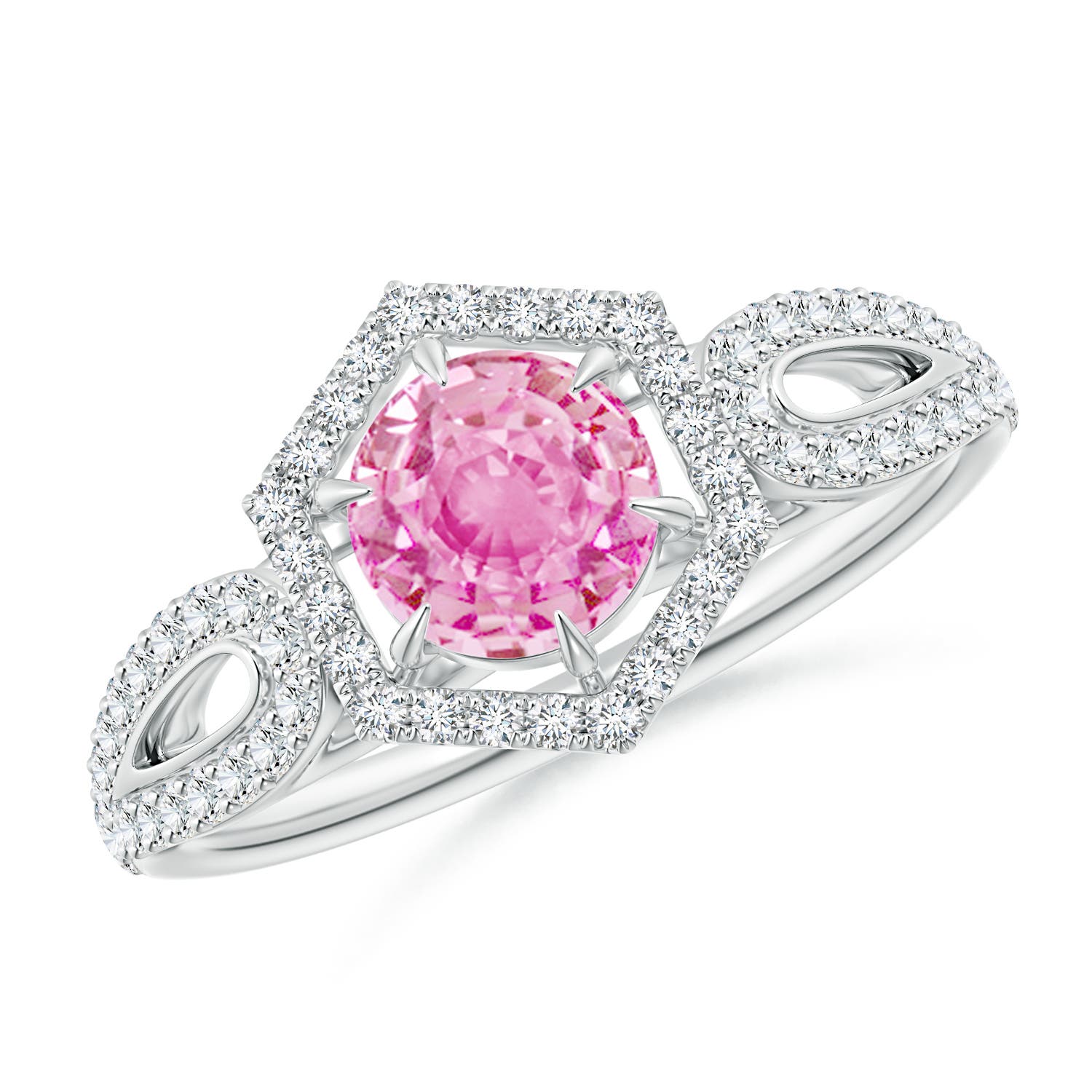 A - Pink Sapphire / 0.92 CT / 14 KT White Gold